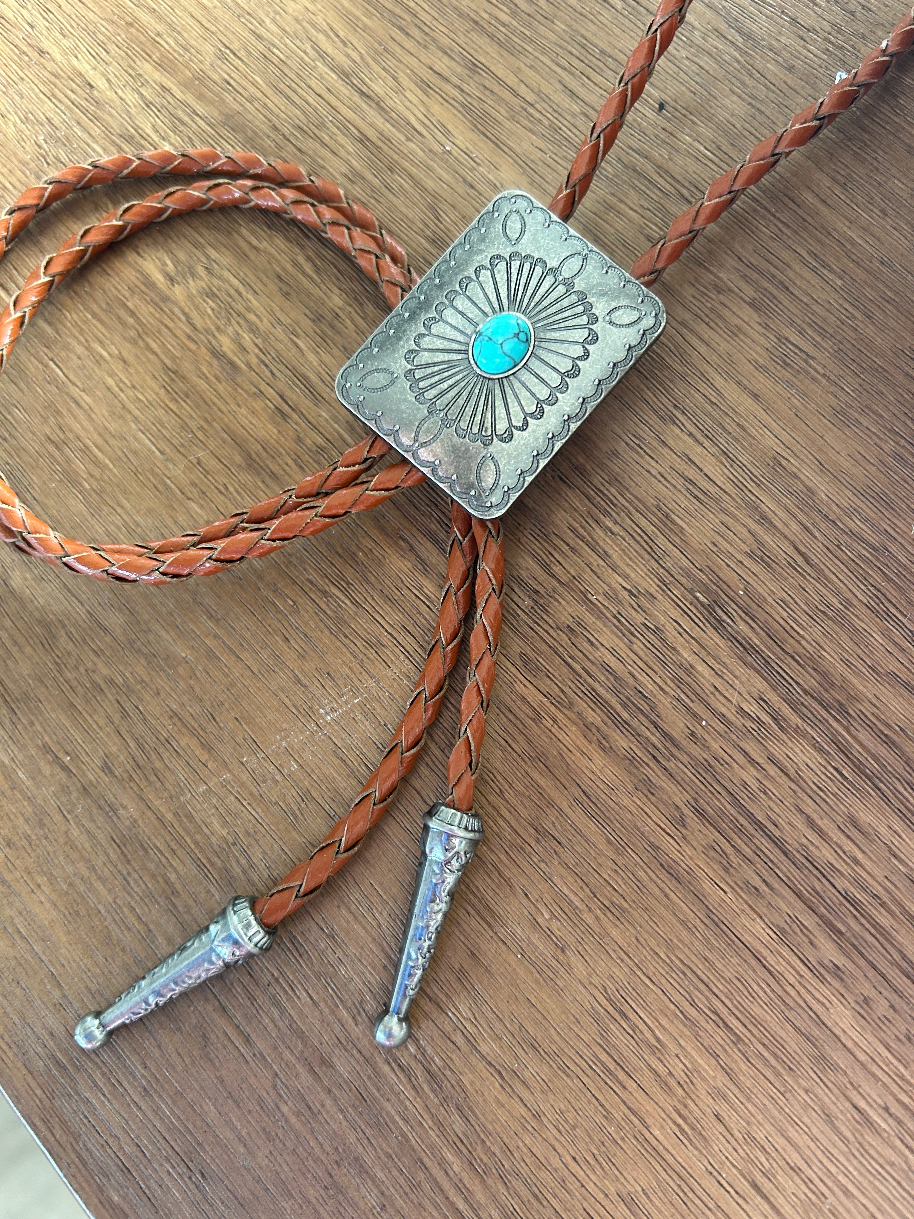 Rectangular Turquoise Bolo tie