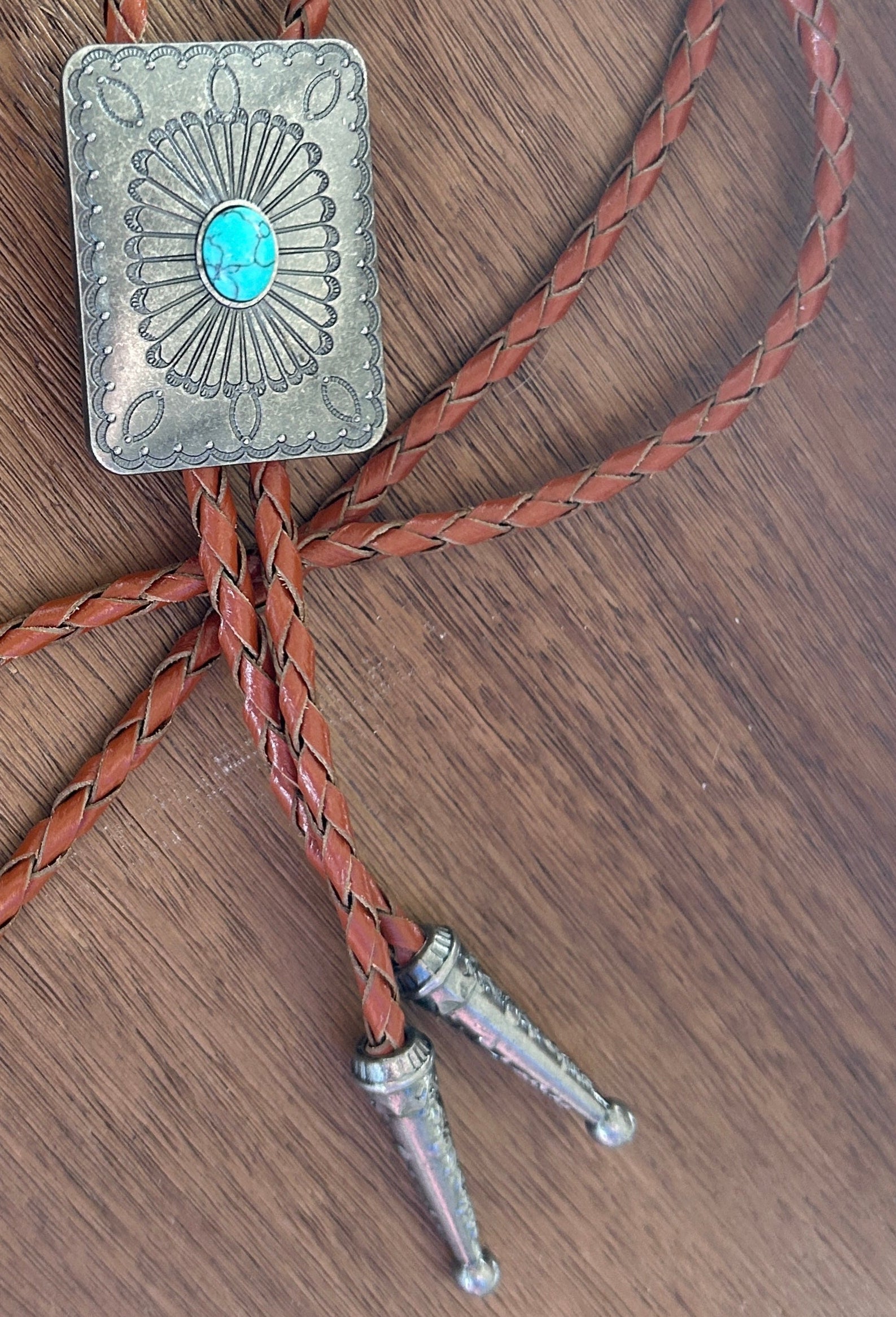 Rectangular Turquoise Bolo tie