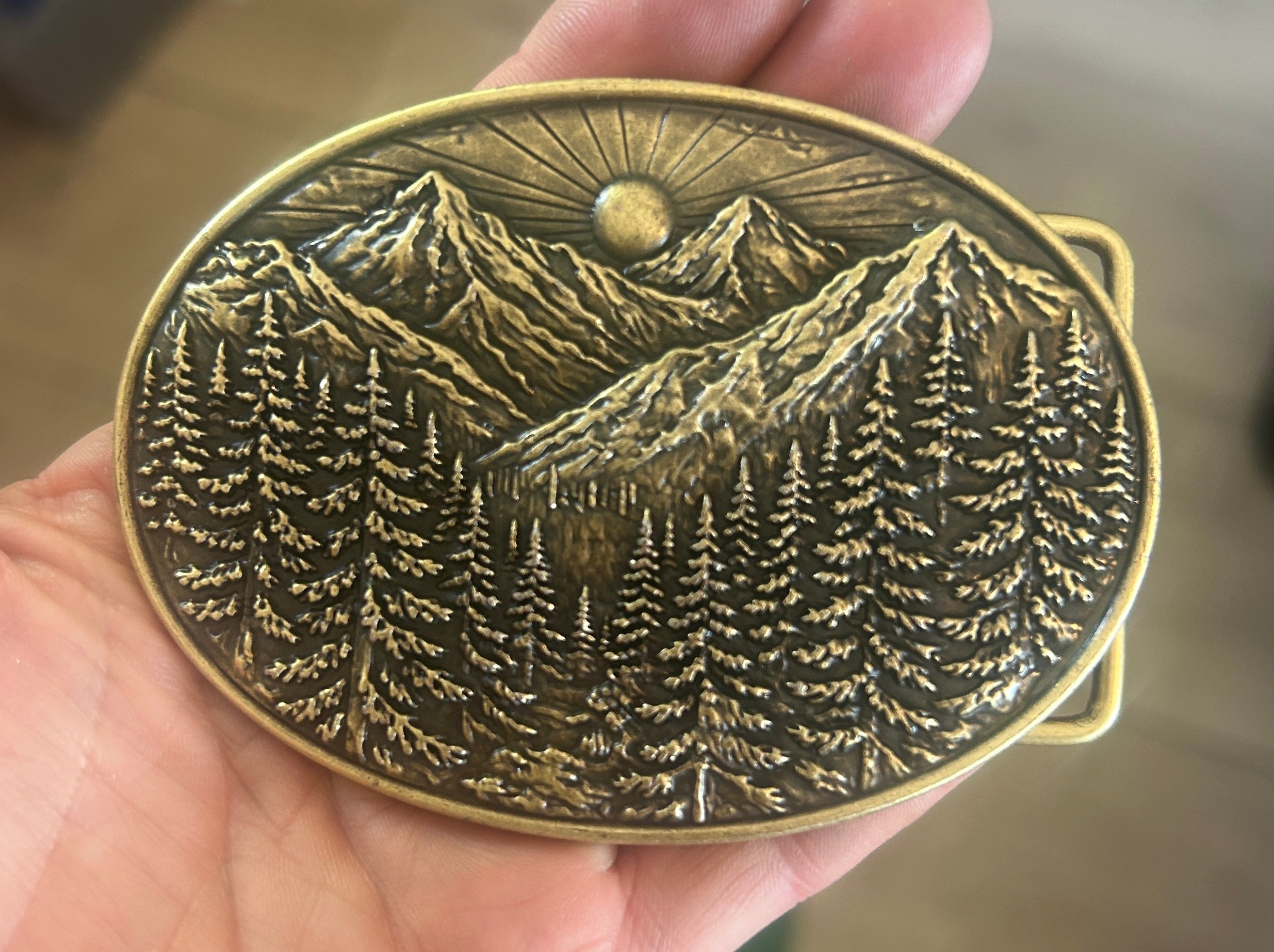 Golden Mountain Belt Buckle
