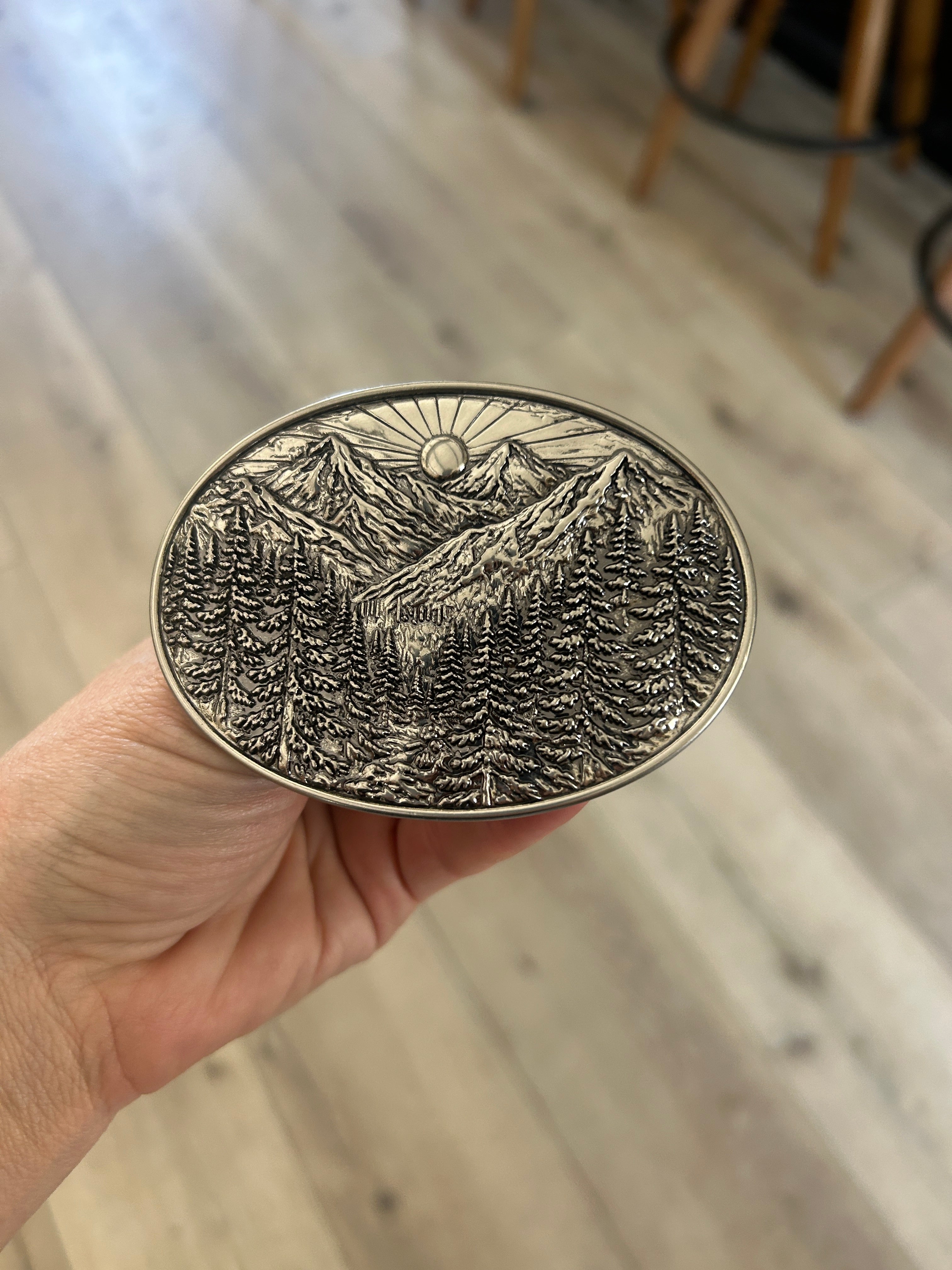 Silver Mountain Belt Buckle