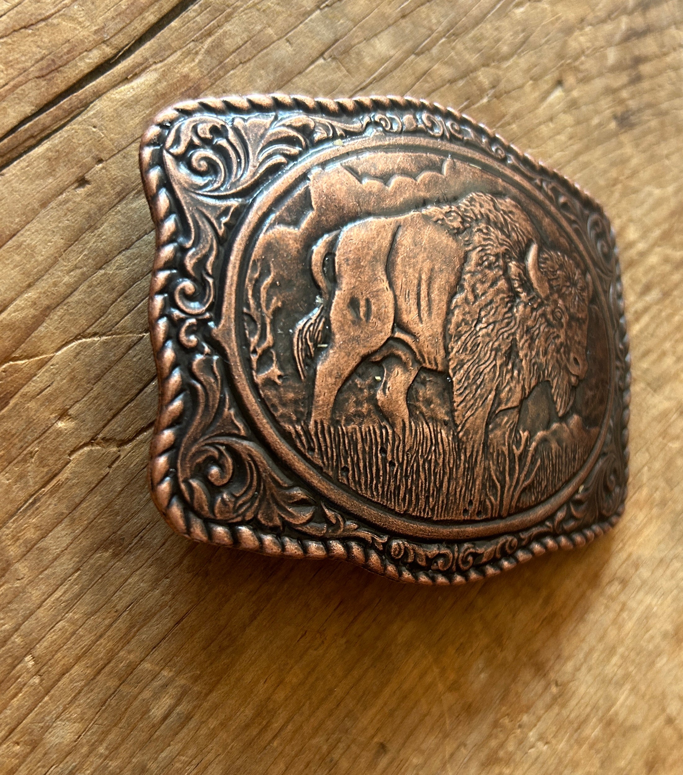 Copper Buffalo Belt Buckle