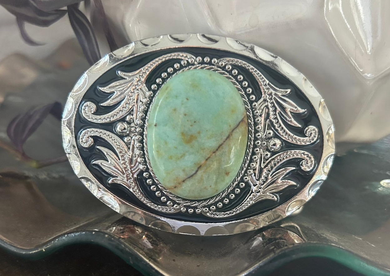 Aqua Stone Belt Buckle