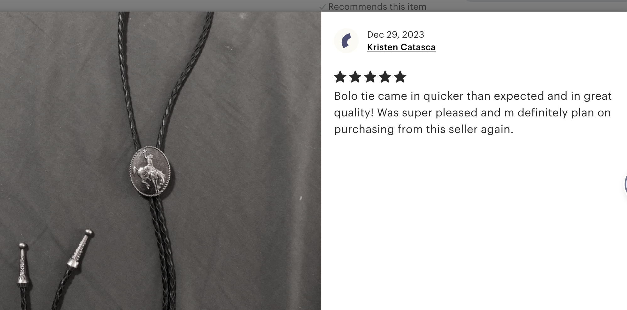 Silver Cowboy Bolo Tie