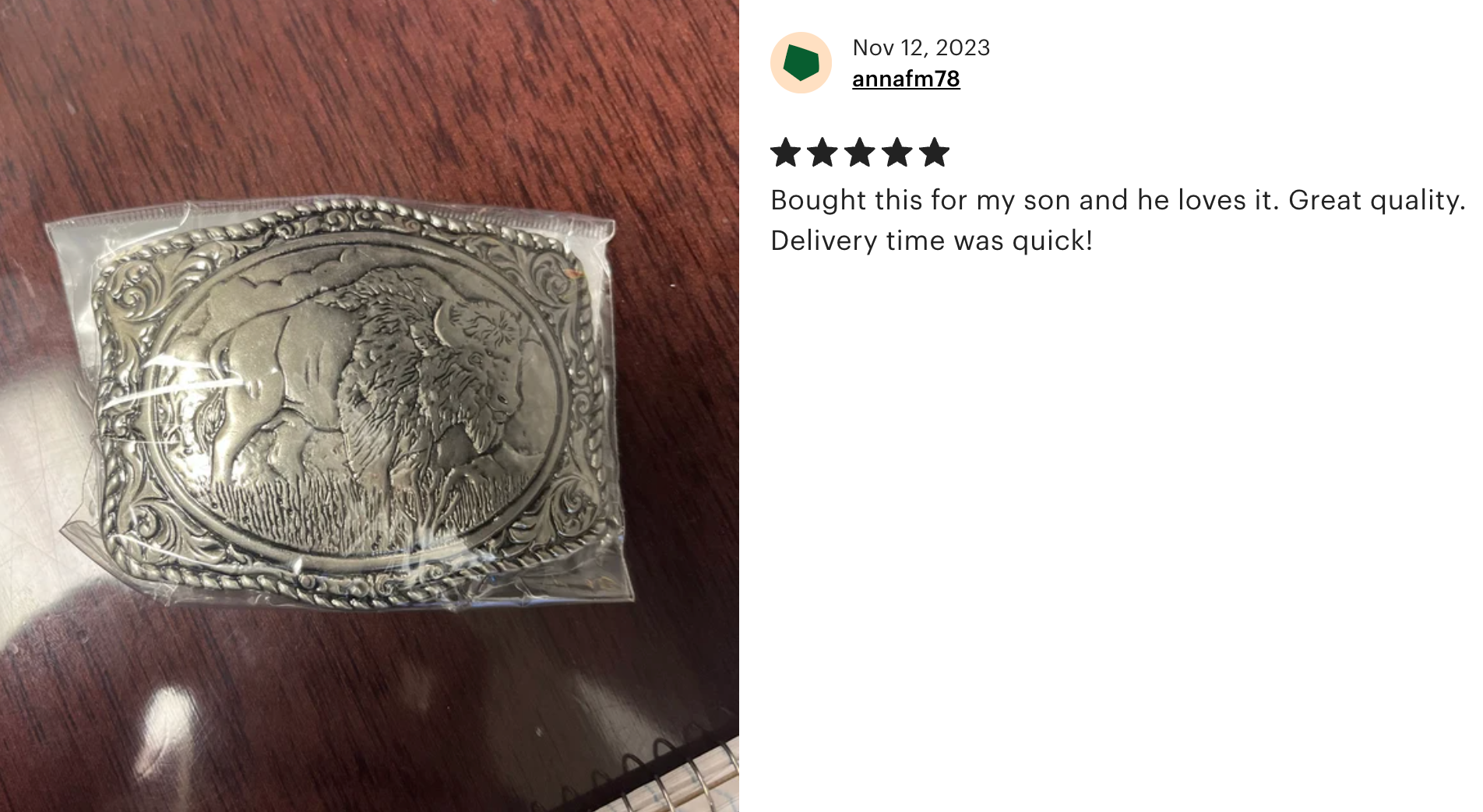 Silver Engraved Buffalo Belt Buckle