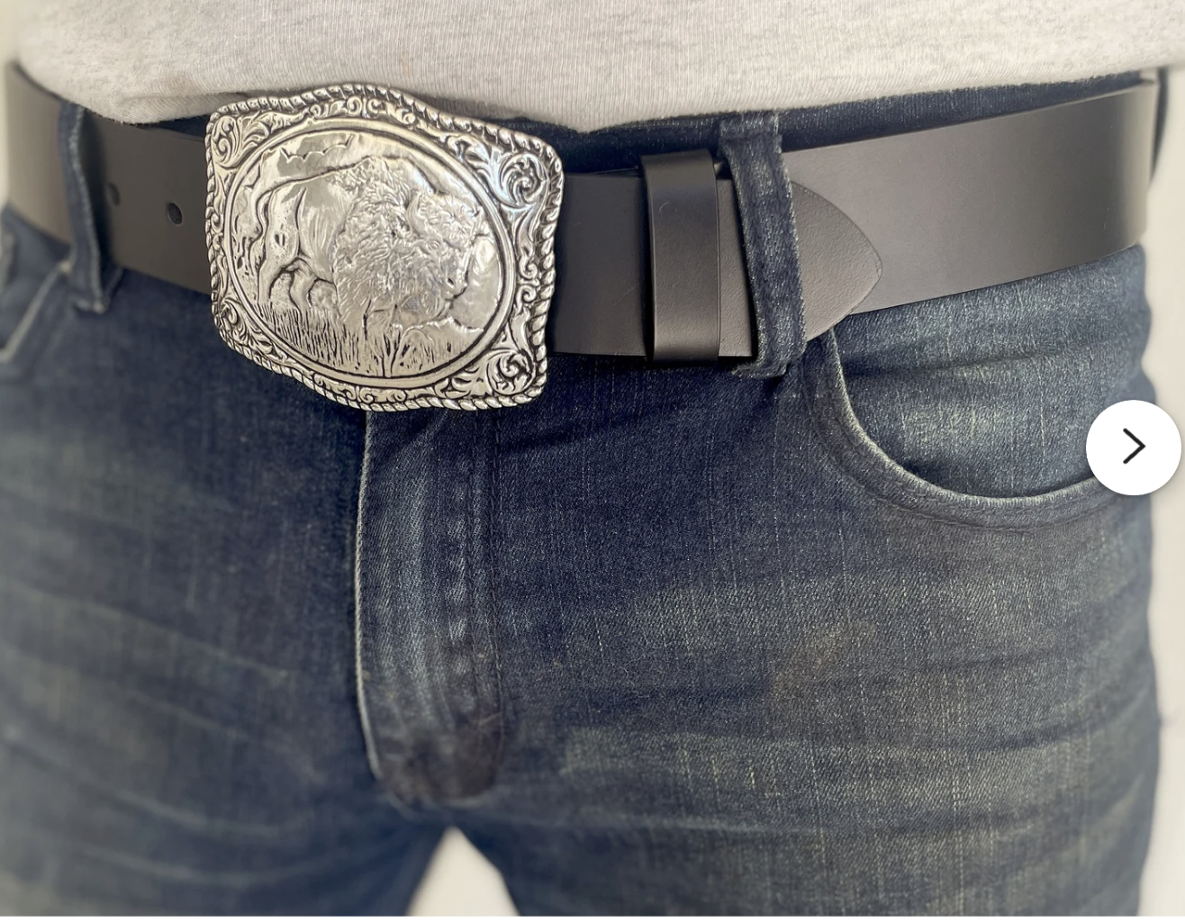 Silver Engraved Buffalo Belt Buckle