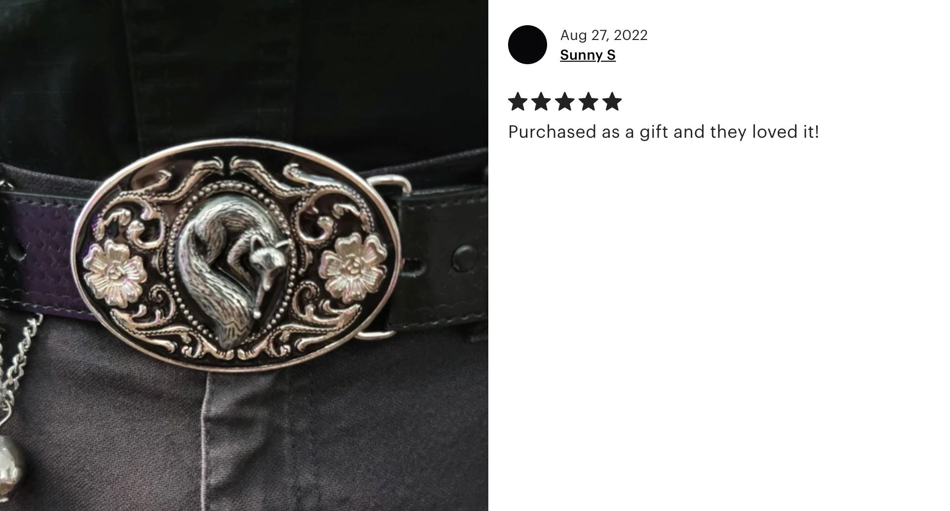 Silver Fox Belt Buckle