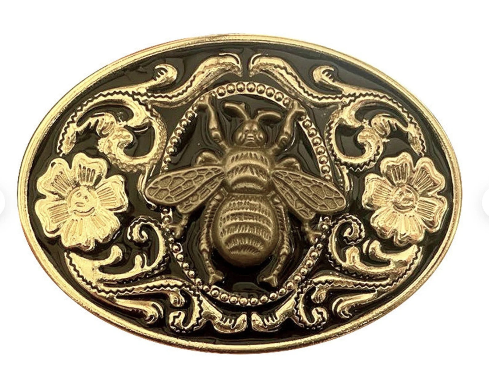 Gold Honey Bee Belt Buckle