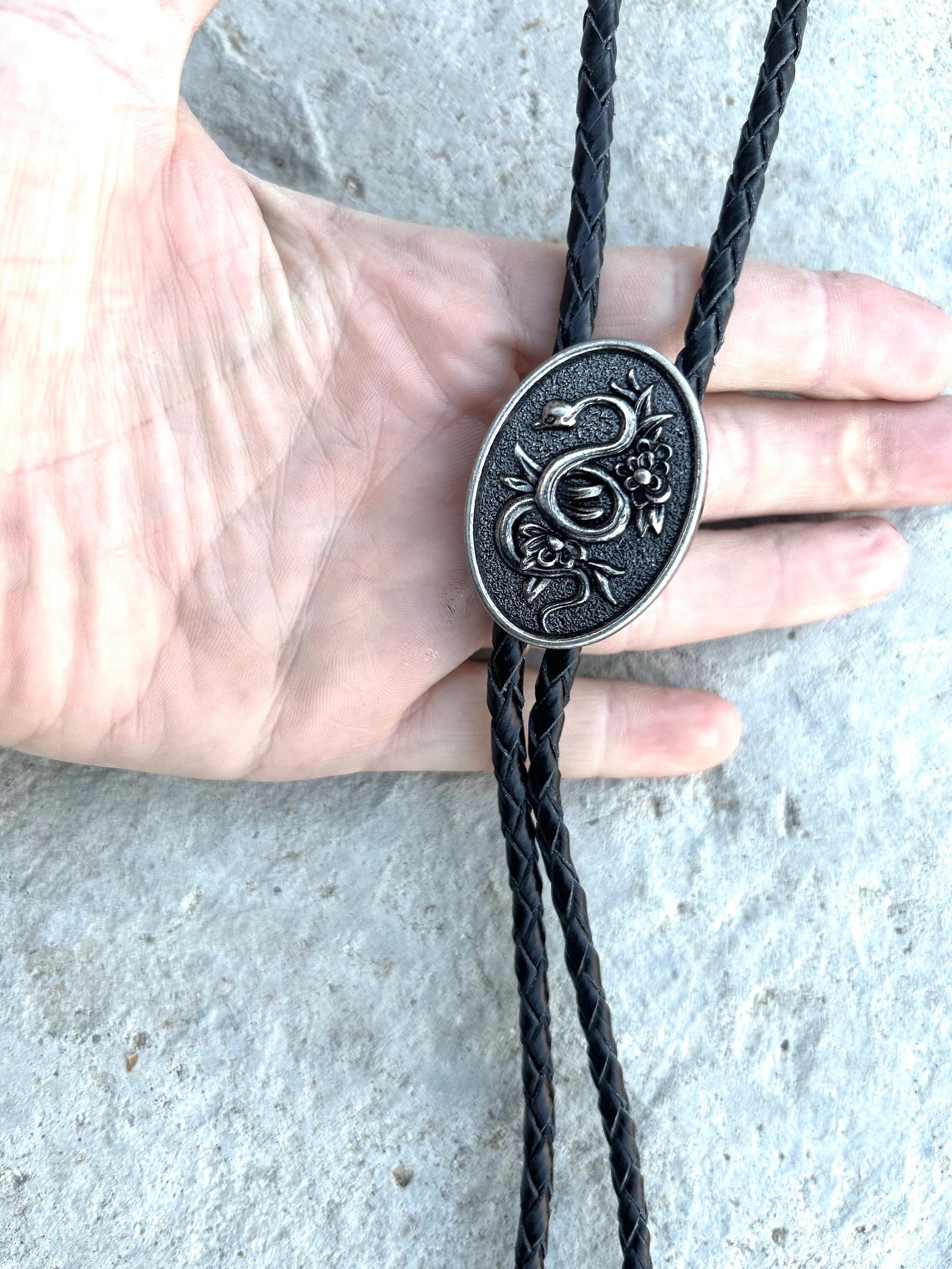 Snake Rose Bolo Tie