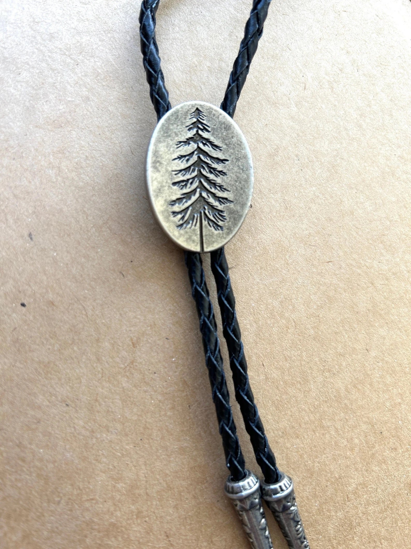 Silver Pine Tree Bolo Tie