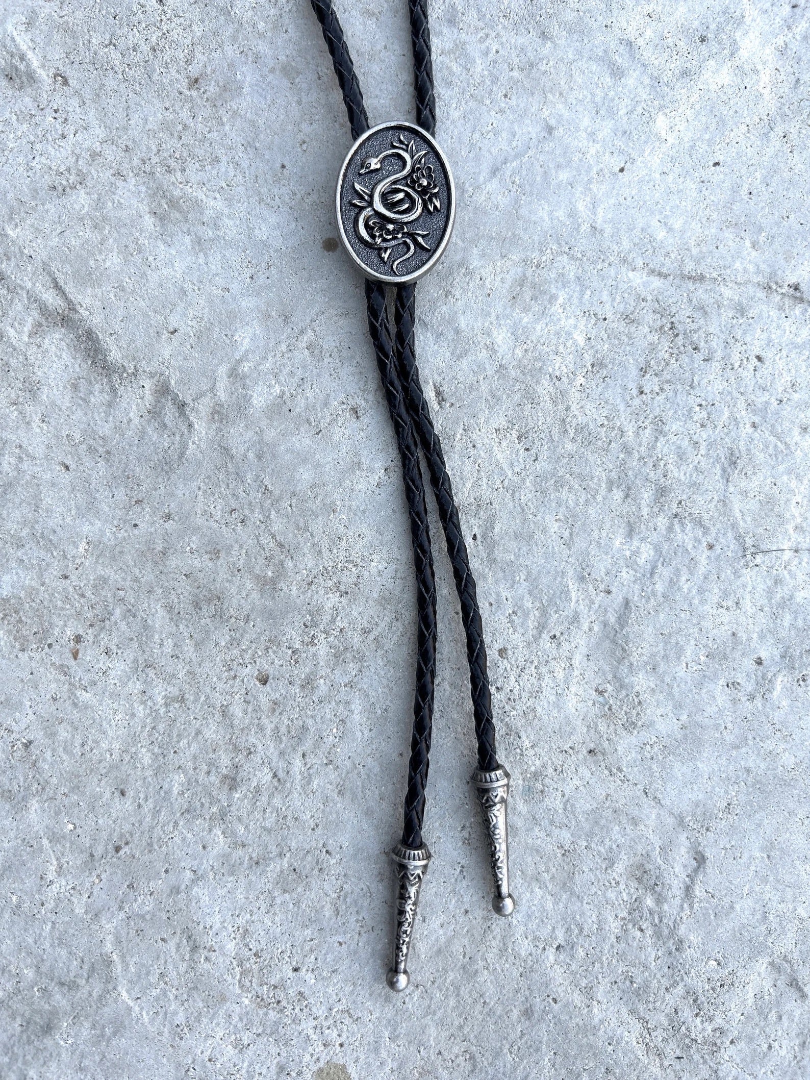 Snake Rose Bolo Tie