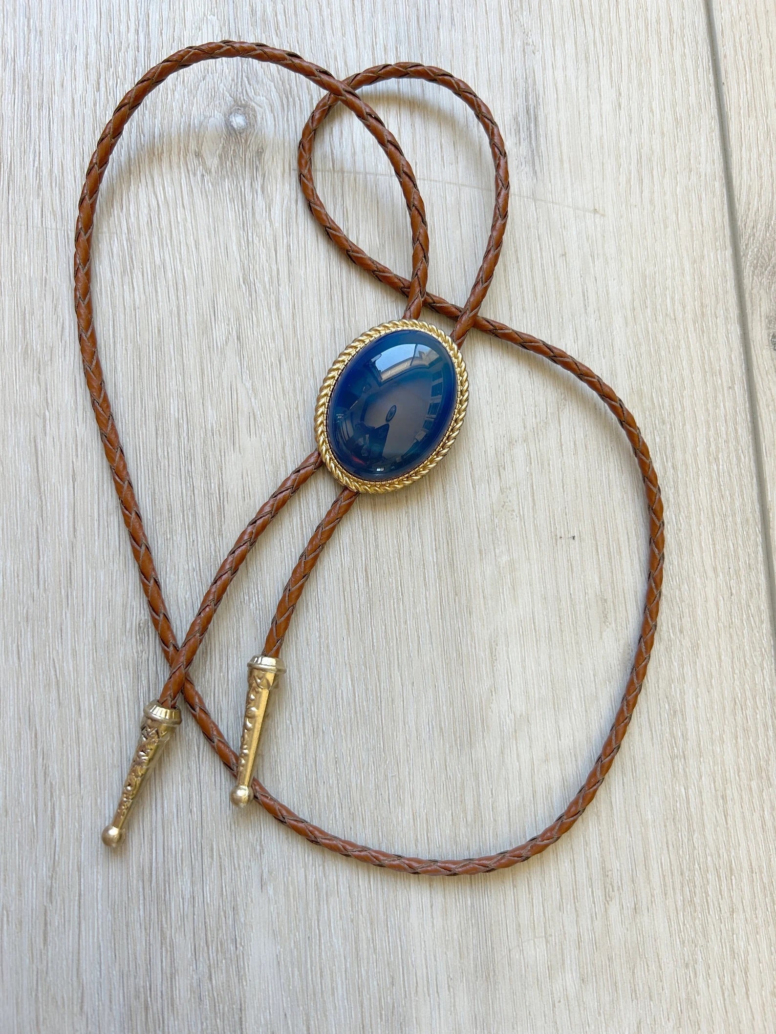 Southwestern Blue Agate Bolo Tie