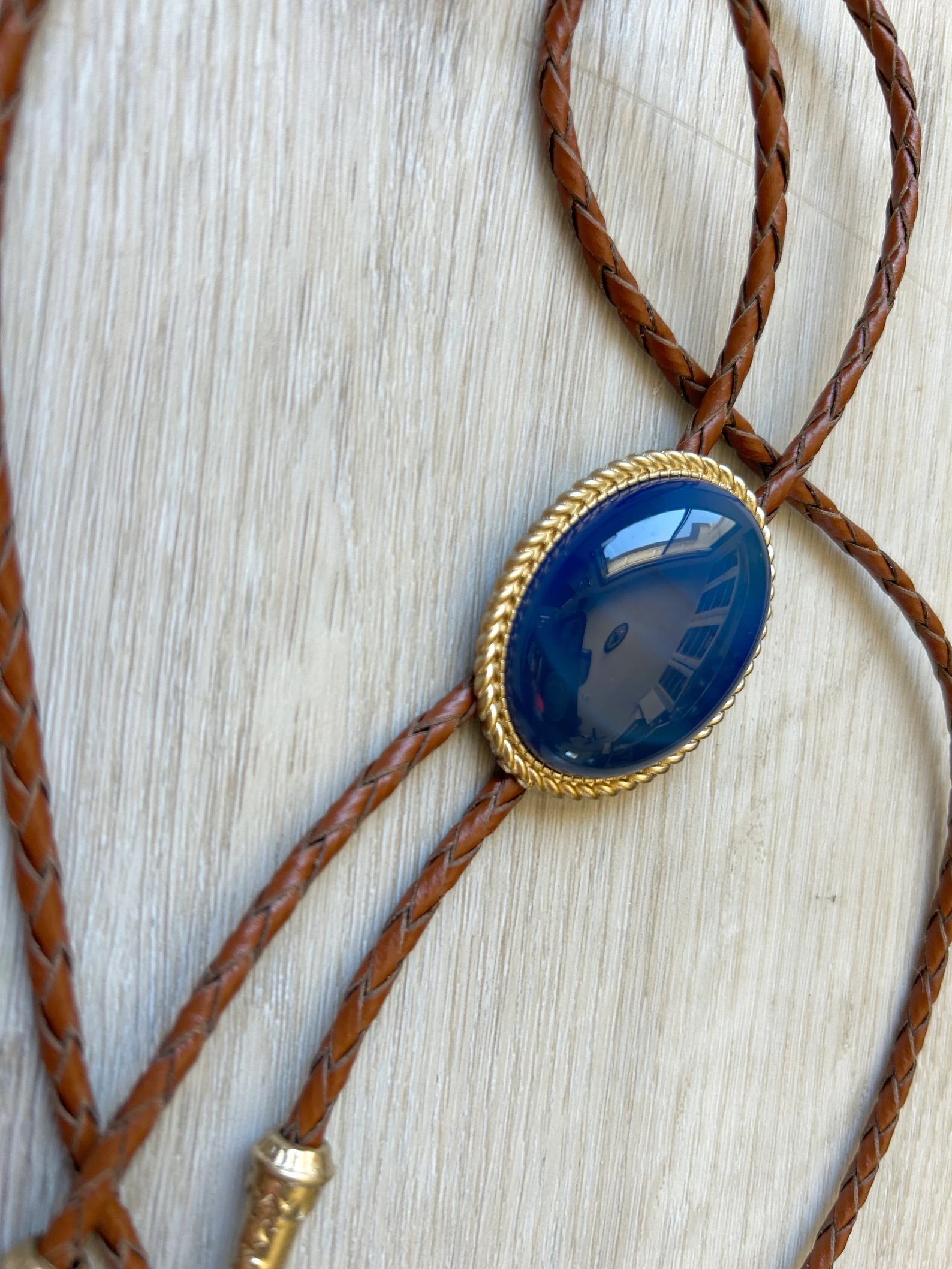 Southwestern Blue Agate Bolo Tie