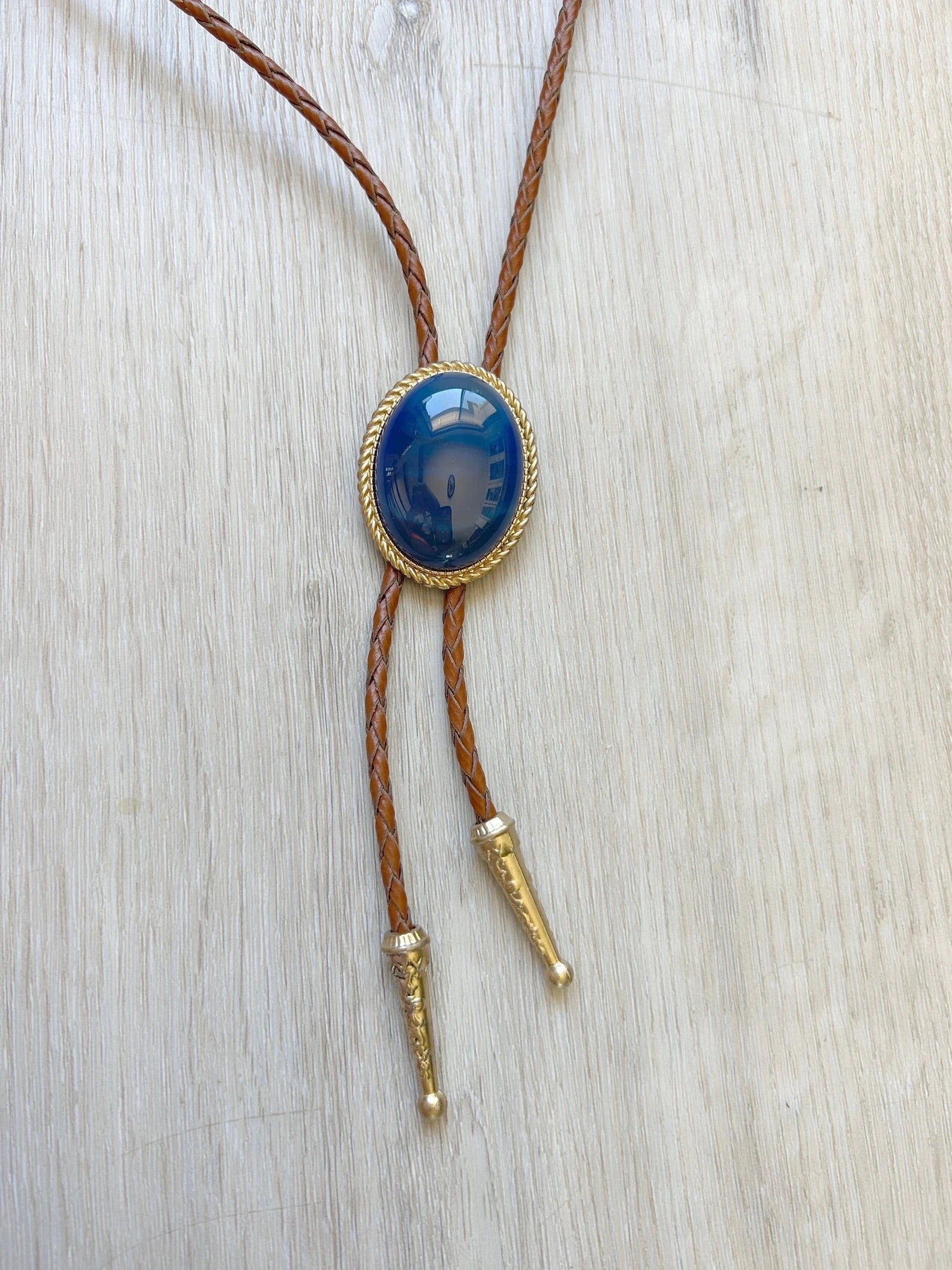 Southwestern Blue Agate Bolo Tie