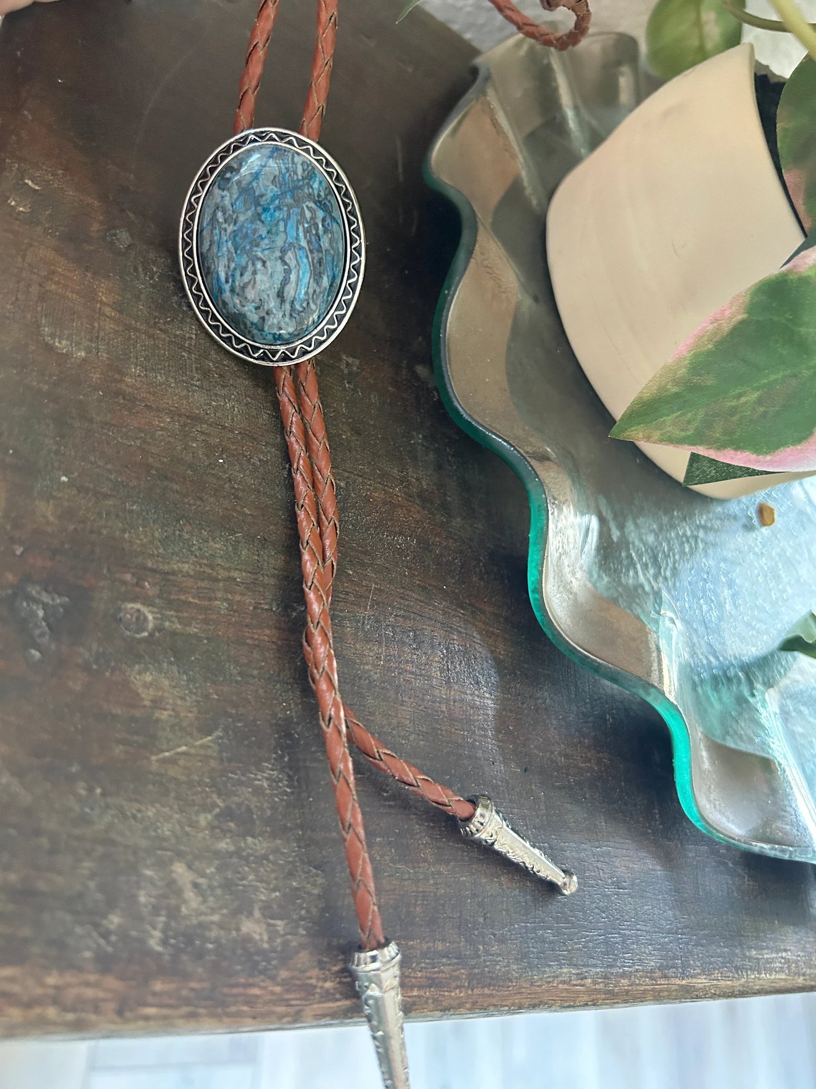 Blue Onyx Bolo Tie