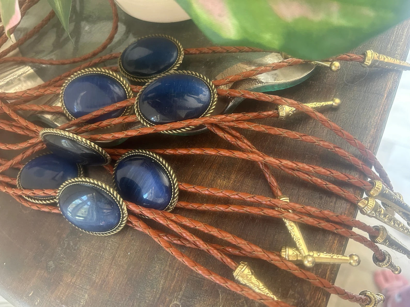 Southwestern Blue Agate Bolo Tie