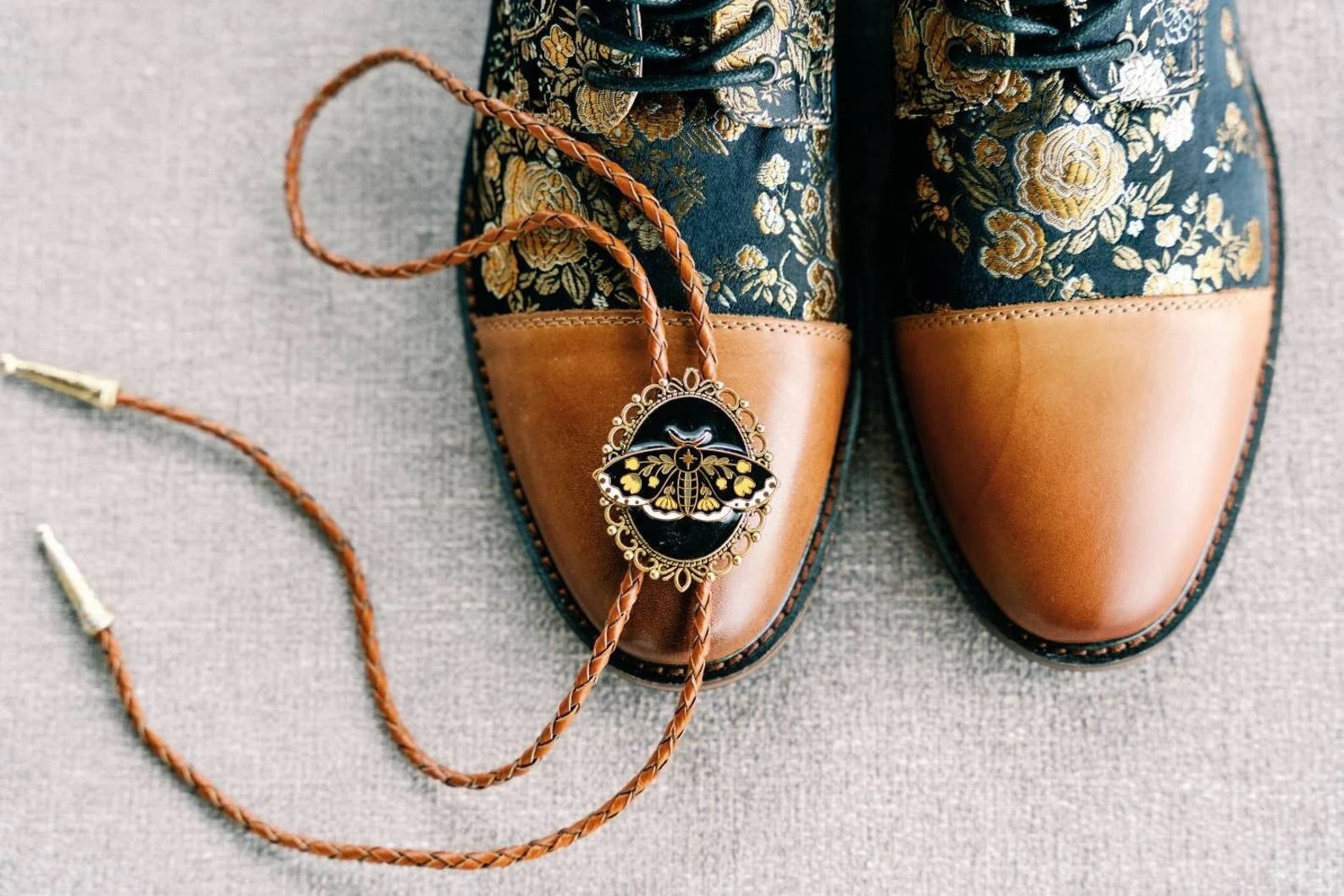 Golden Butterfly Bolo Tie