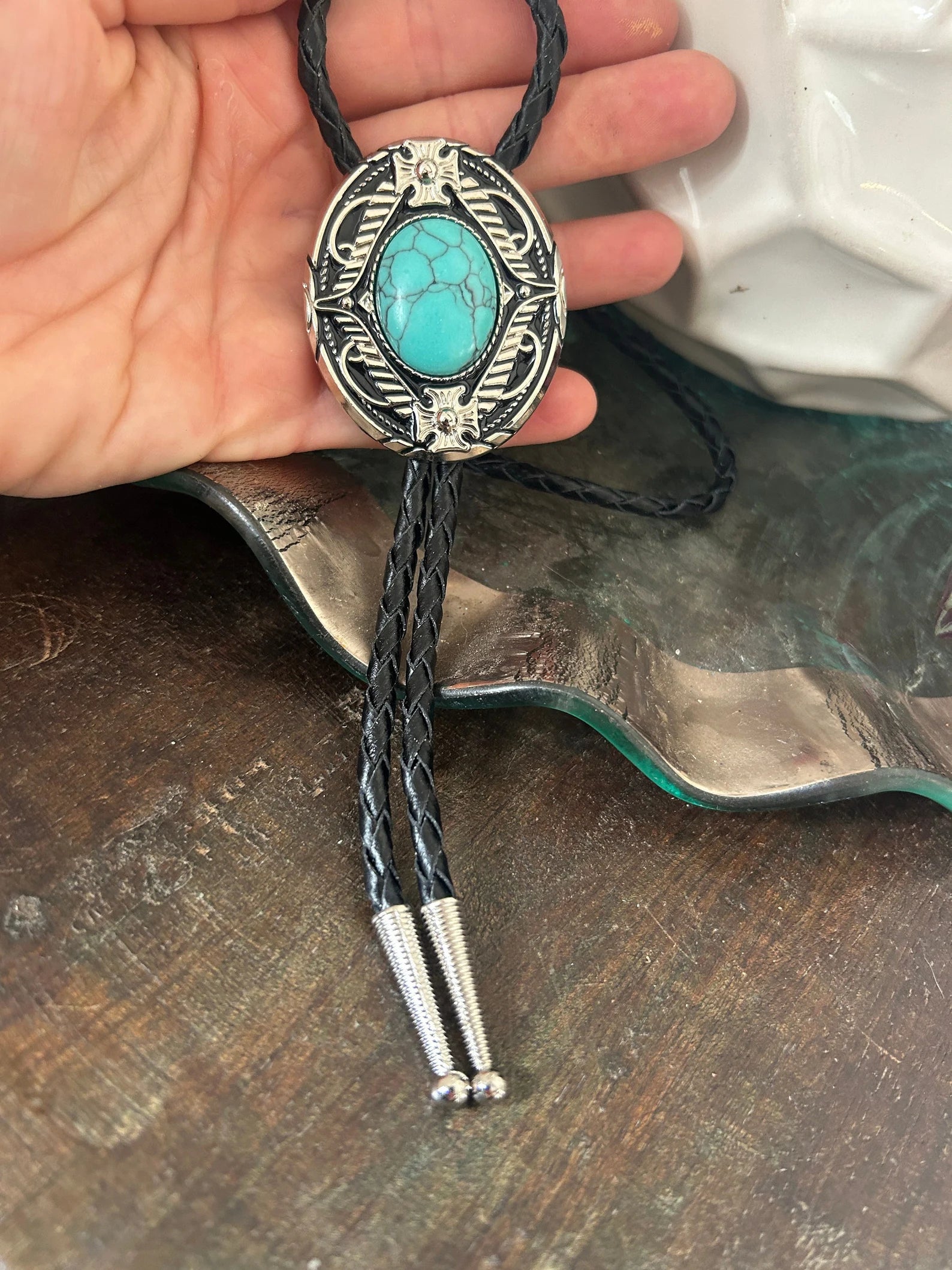 Turquoise Frame Bolo Tie