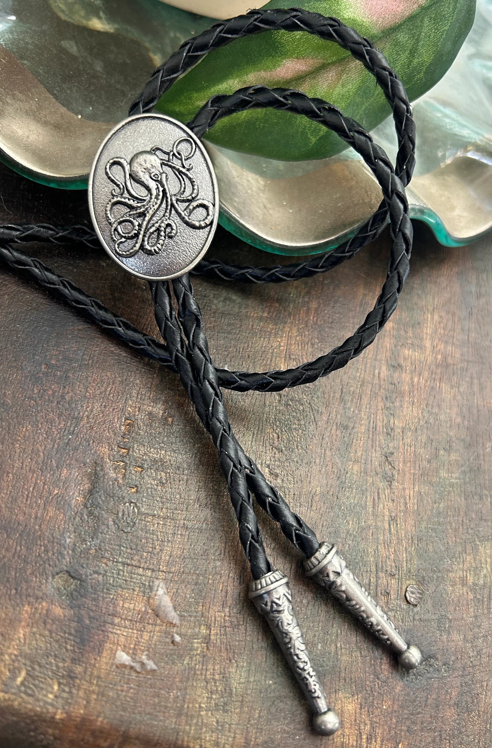 Silver Octopus Bolo Tie