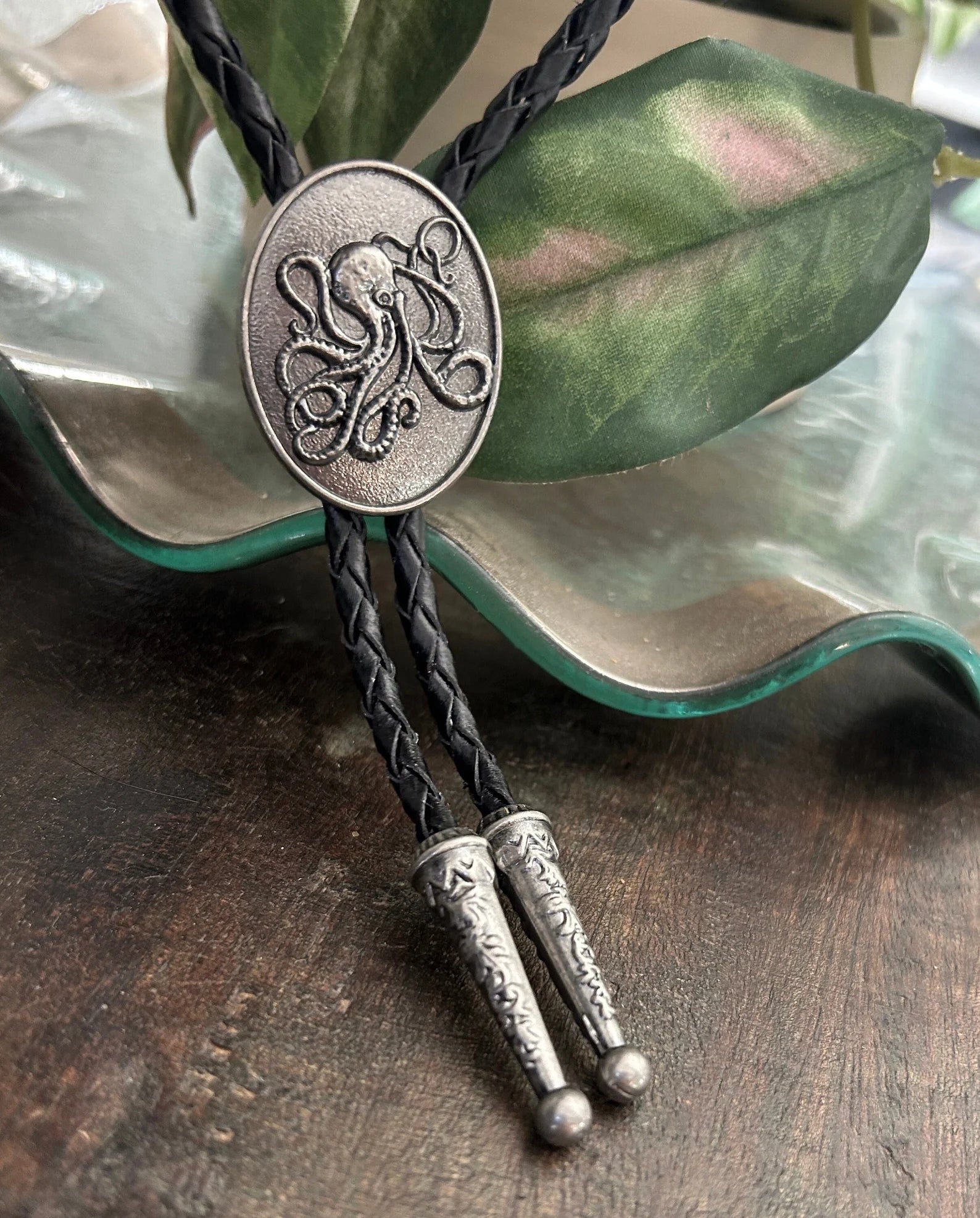 Silver Octopus Bolo Tie