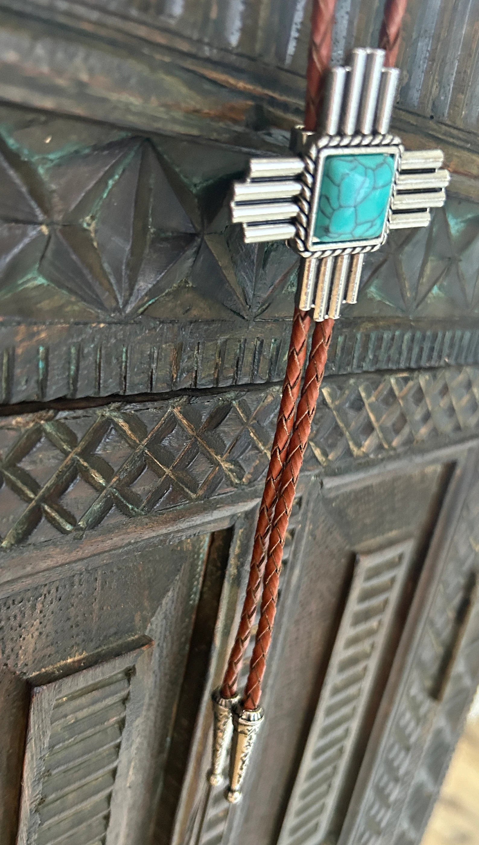 Turquoise Cross Bolo Tie