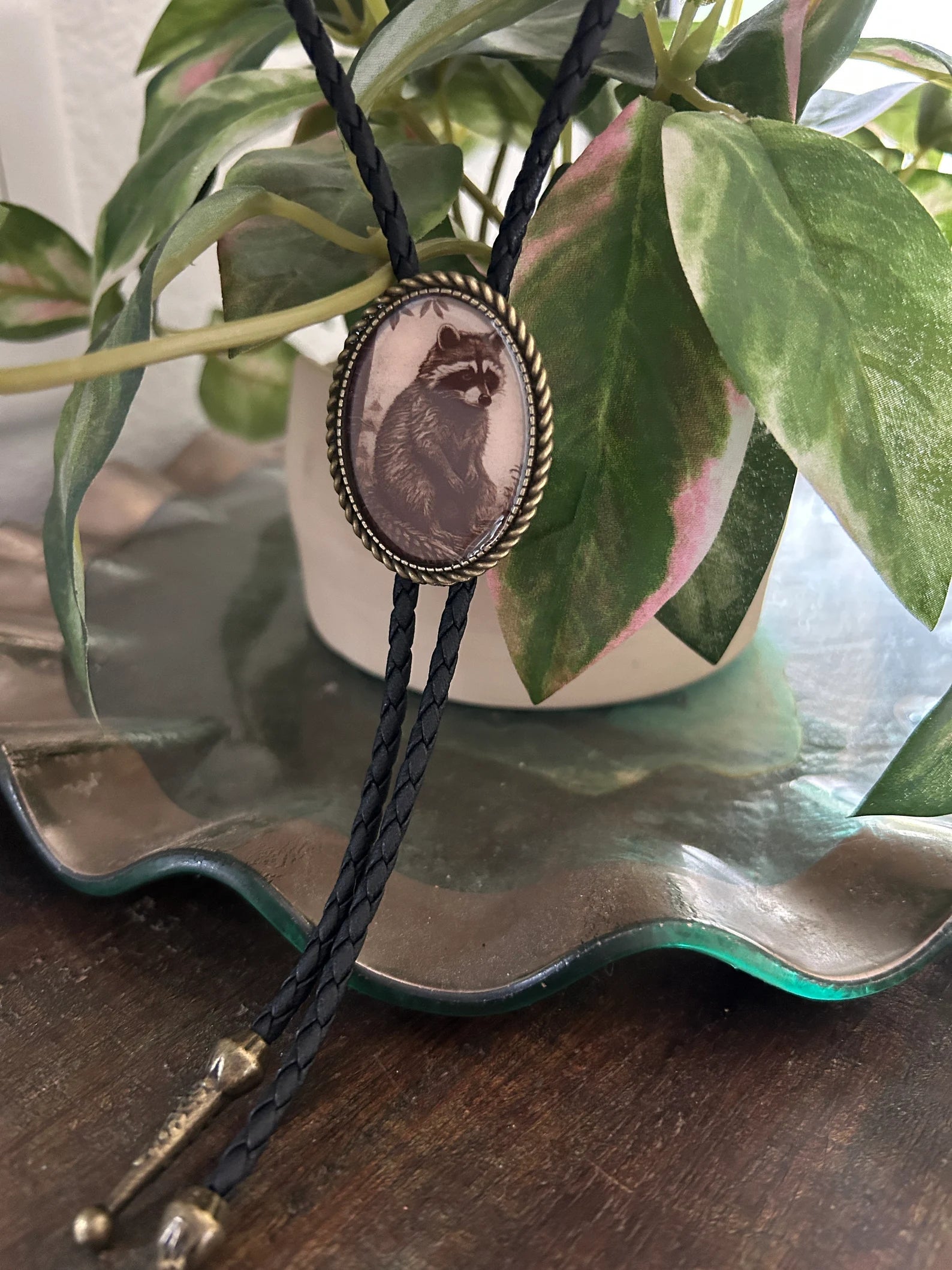 Raccoon Bolo Tie