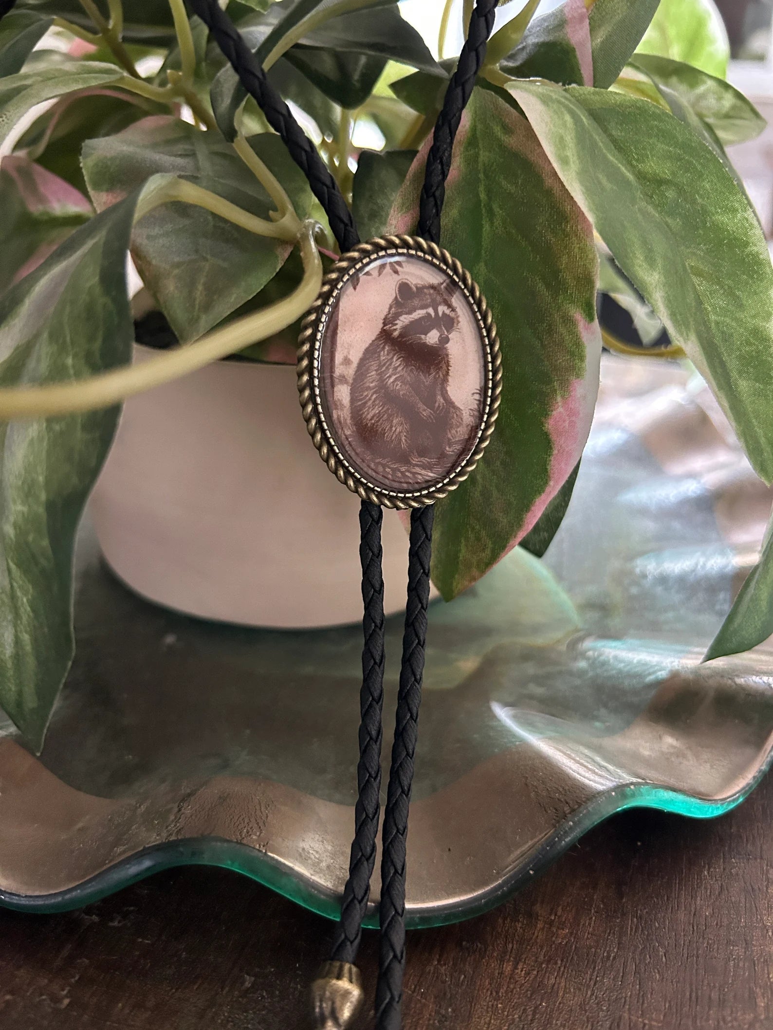 Raccoon Bolo Tie