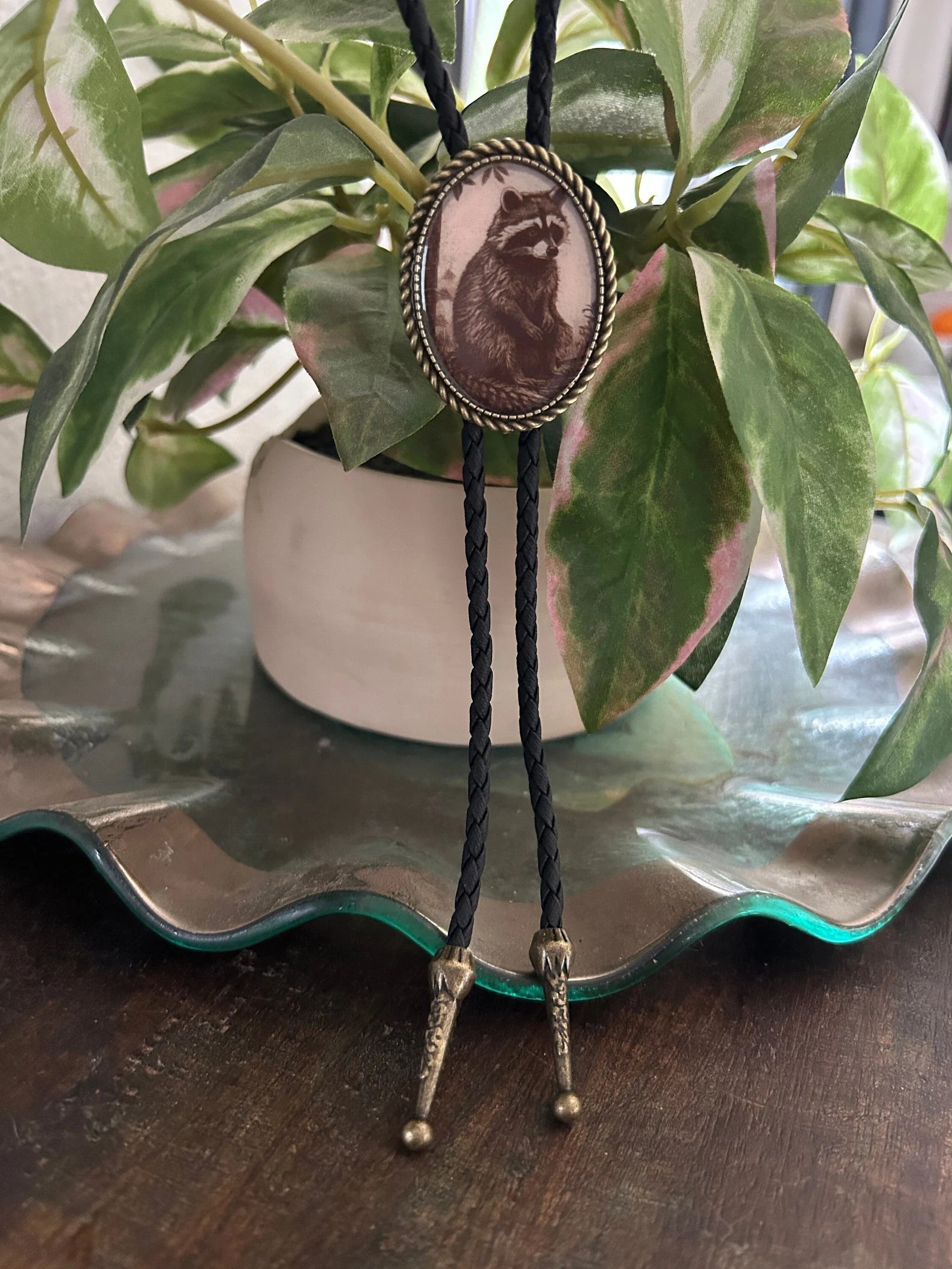 Raccoon Bolo Tie