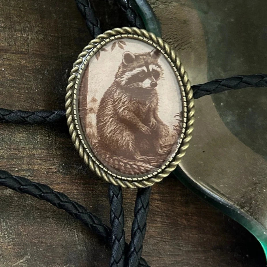 Raccoon Bolo Tie