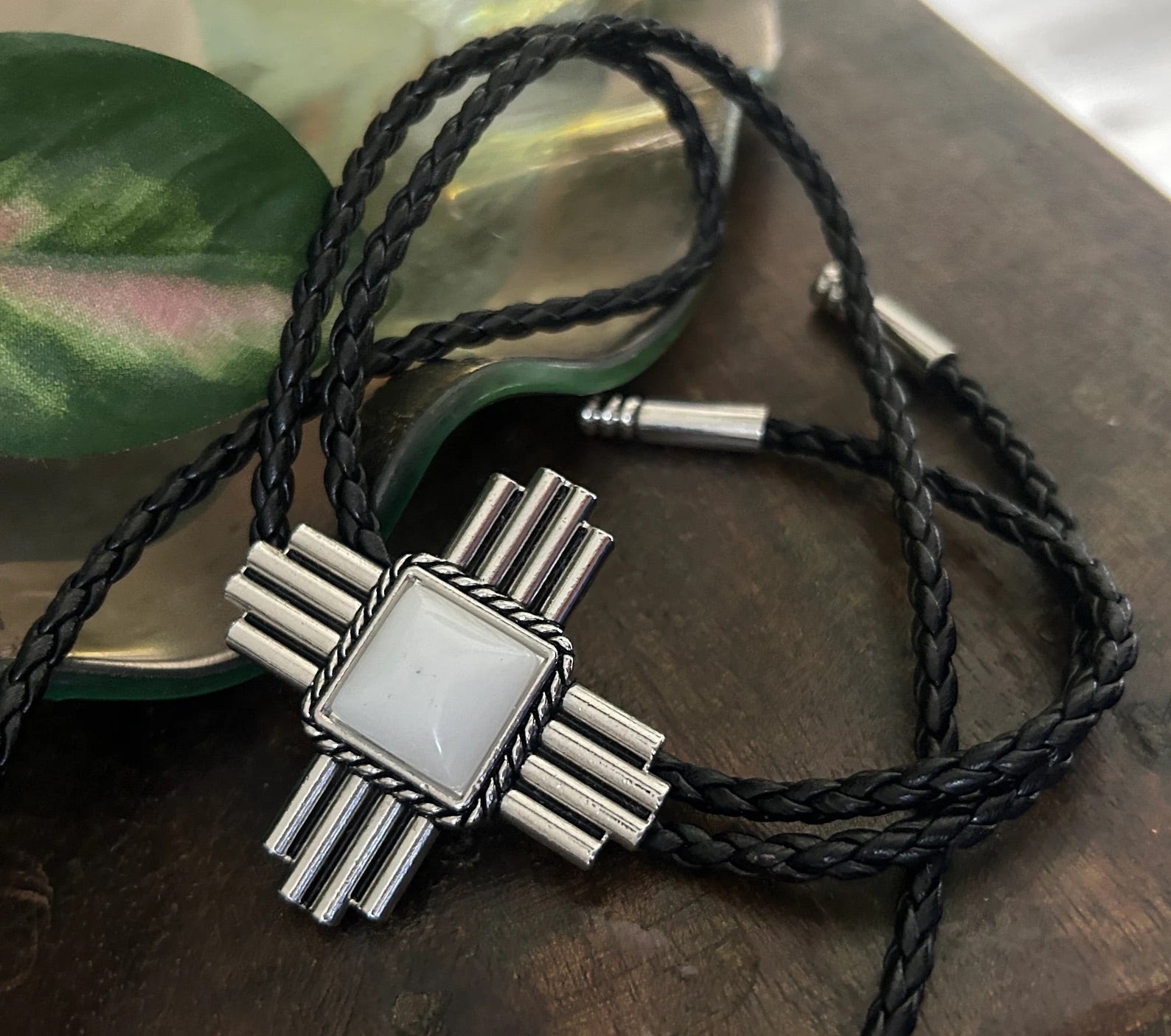 Southwestern White Cross Bolo Tie