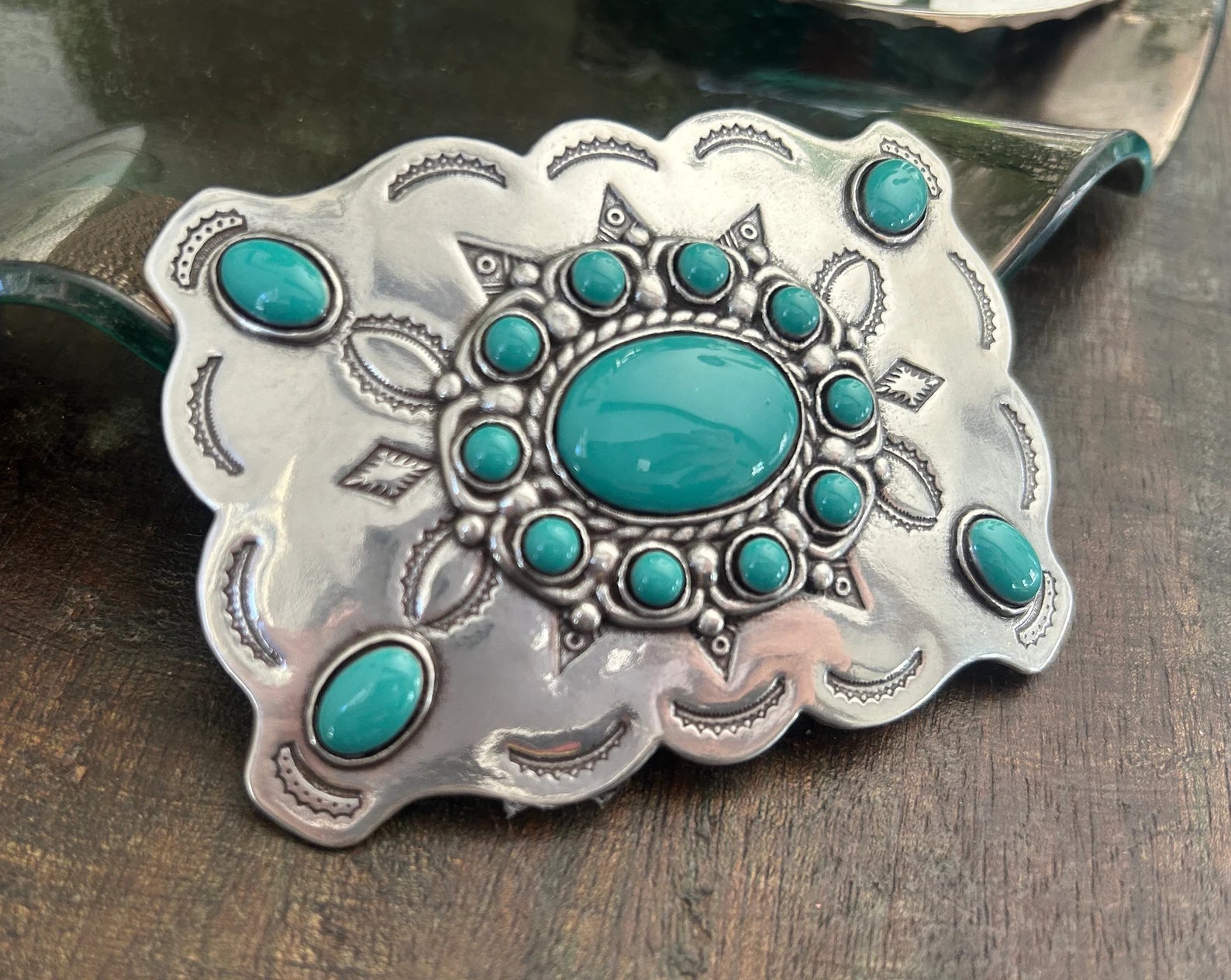 Turquoise Flair Belt Buckle