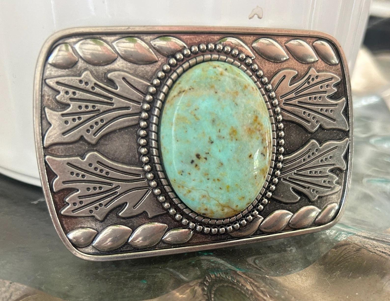 Stunning Turquoise Belt Buckle