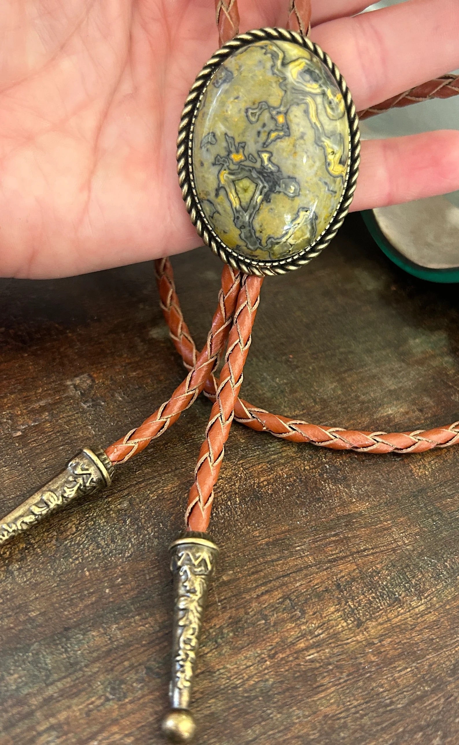 Green Jasper Bolo Tie