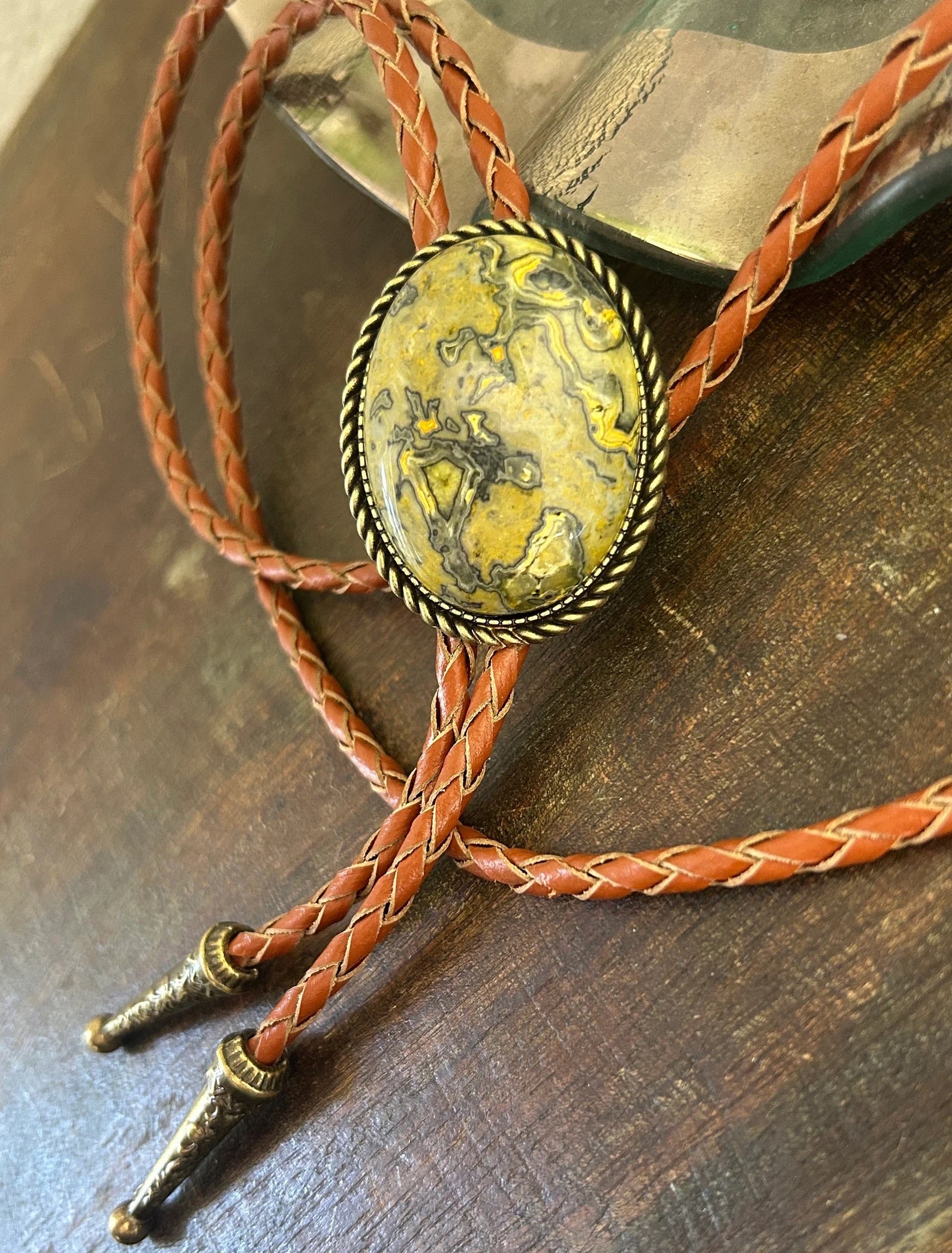 Green Jasper Bolo Tie