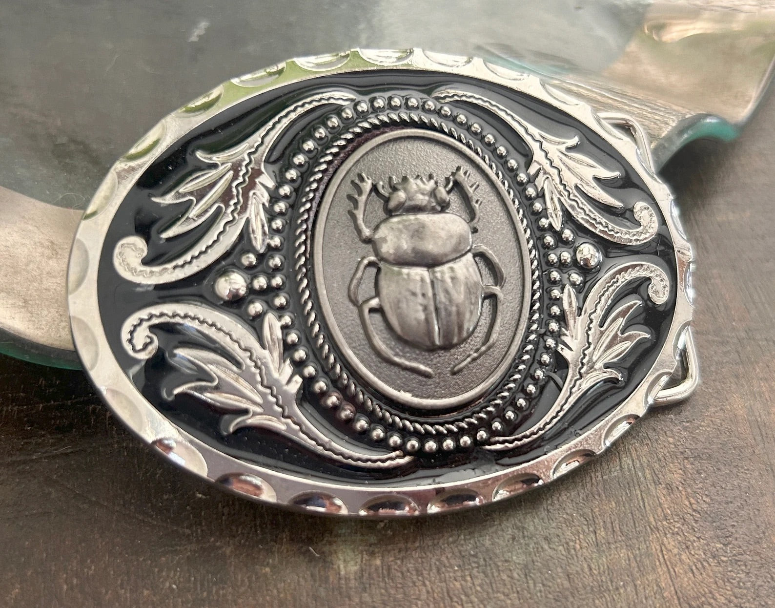 Inlaid Beetle Belt Buckle