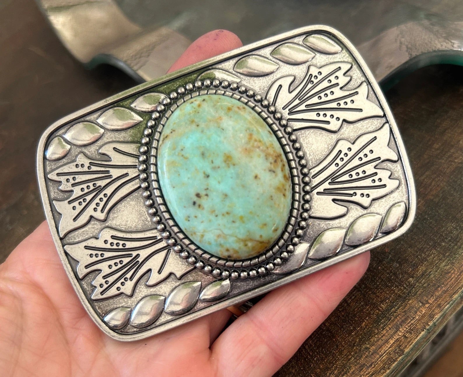 Stunning Turquoise Belt Buckle