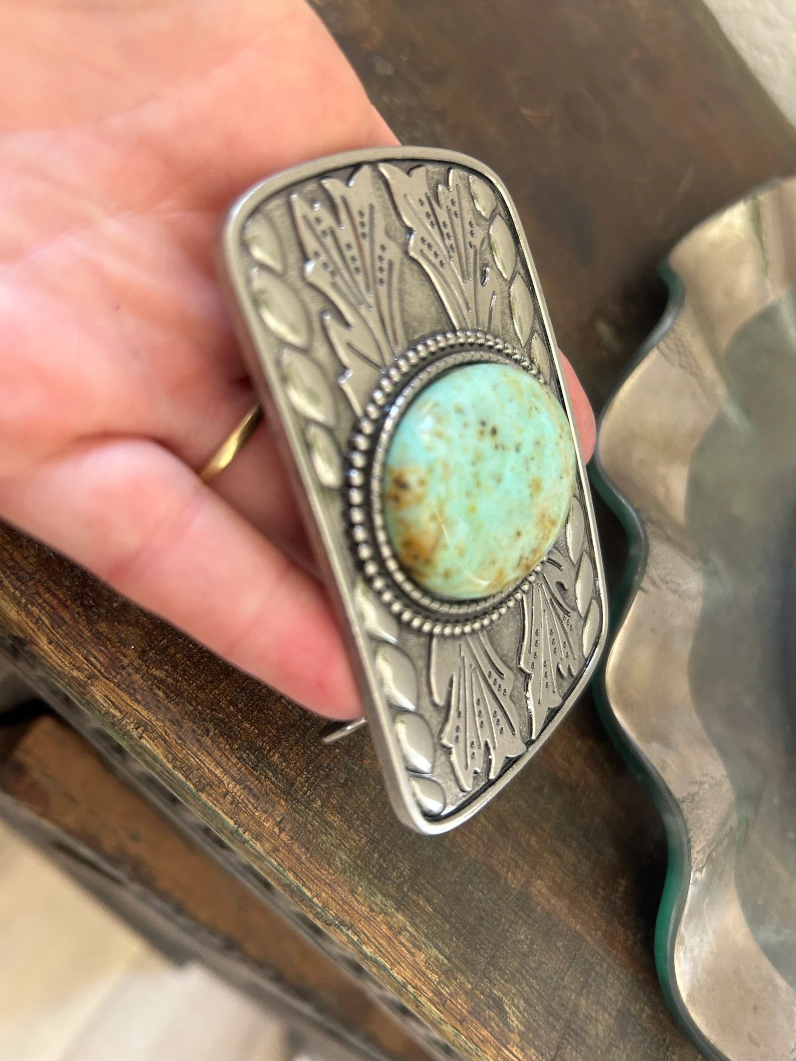 Stunning Turquoise Belt Buckle