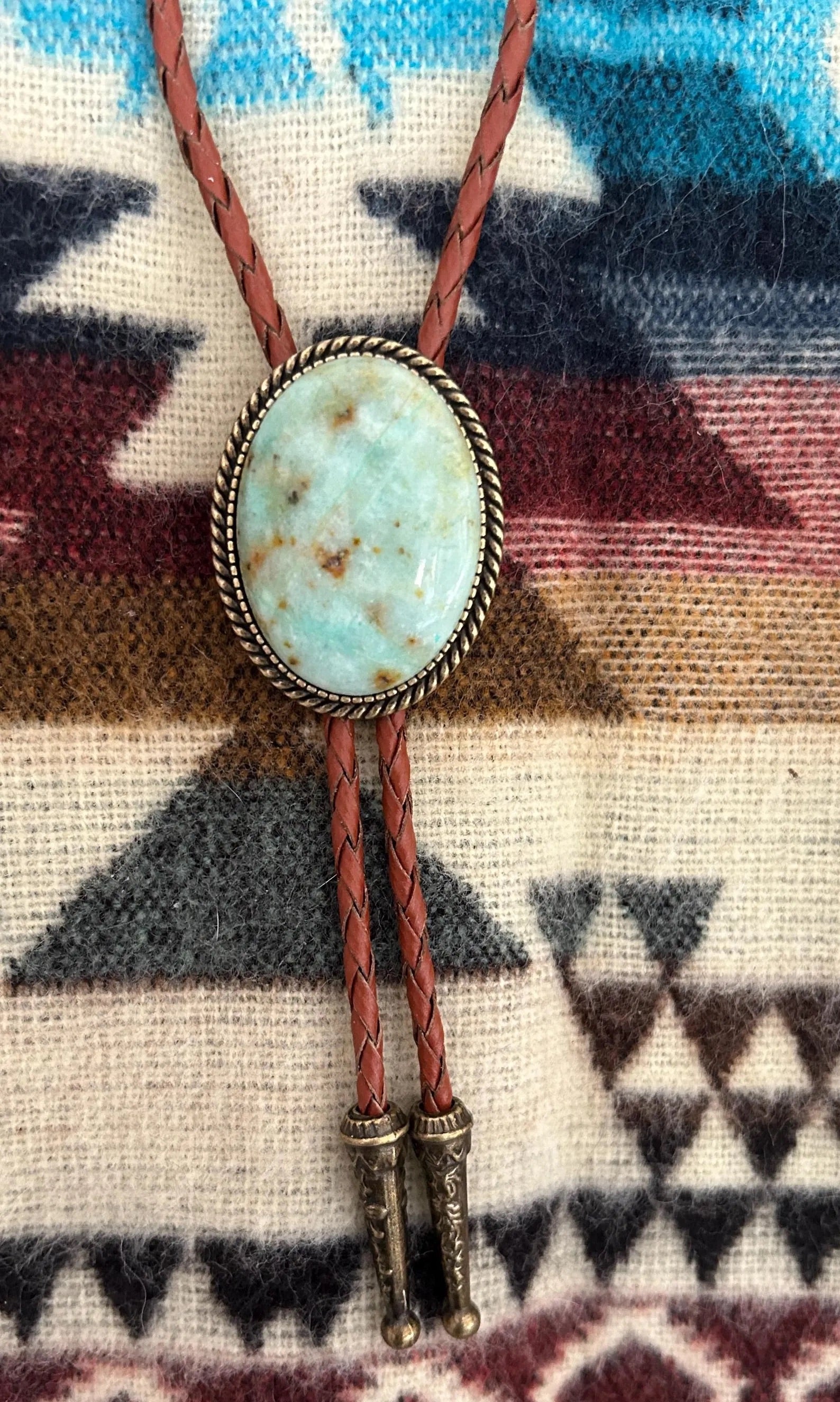 Southwestern Turquoise Flecked Bolo Tie