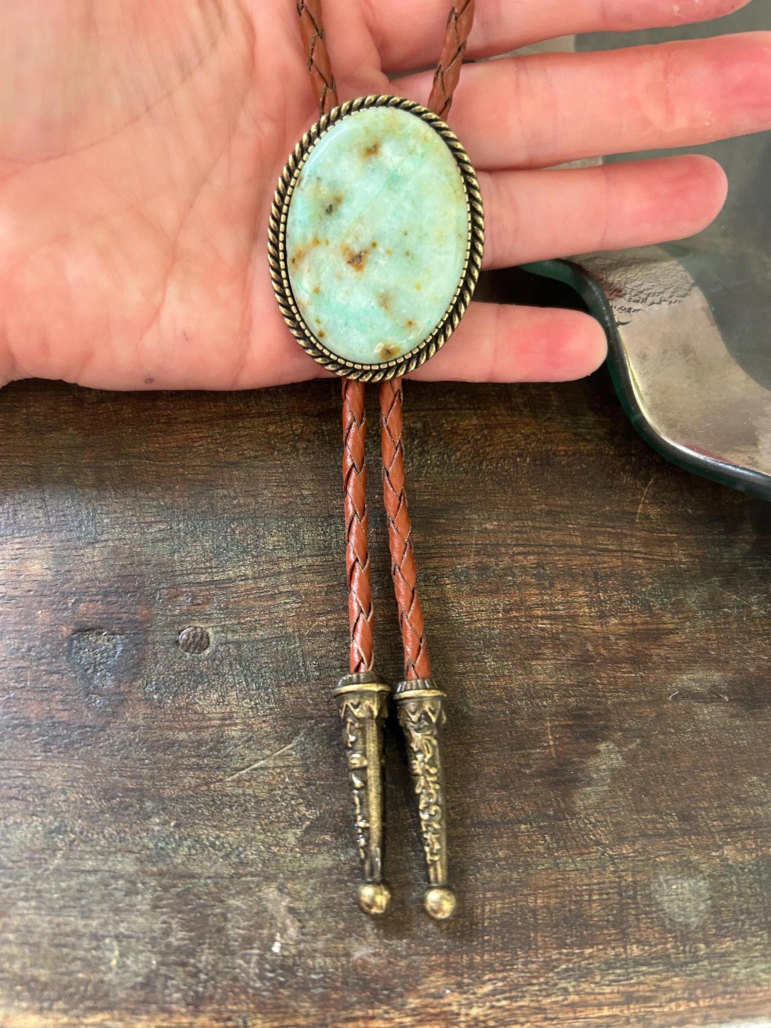 Southwestern Turquoise Flecked Bolo Tie