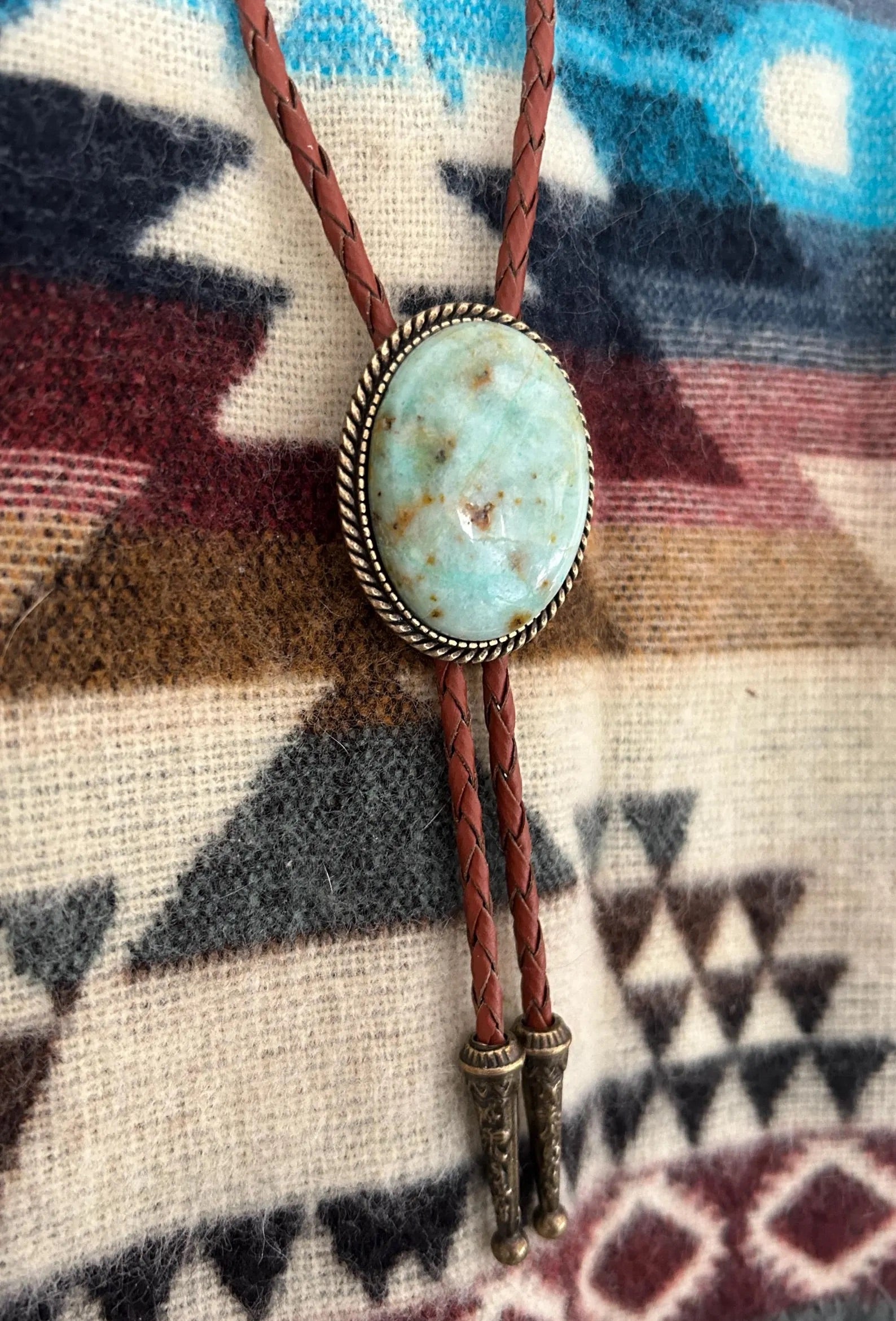 Southwestern Turquoise Flecked Bolo Tie