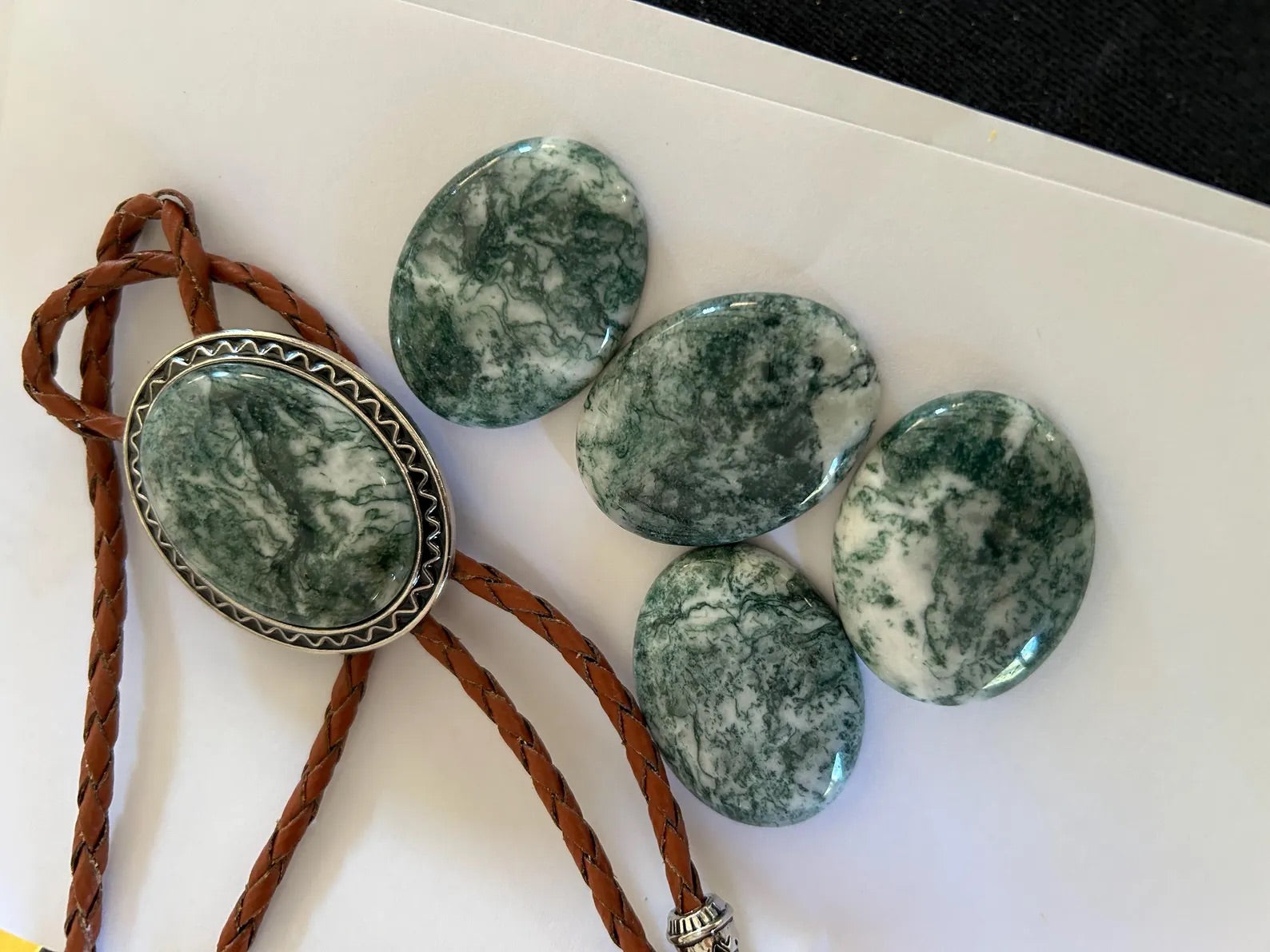 Sage Green Stone Bolo Tie