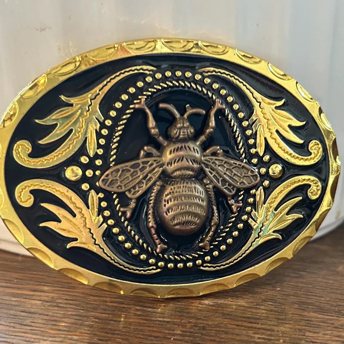 Gold Honey Bee Belt Buckle