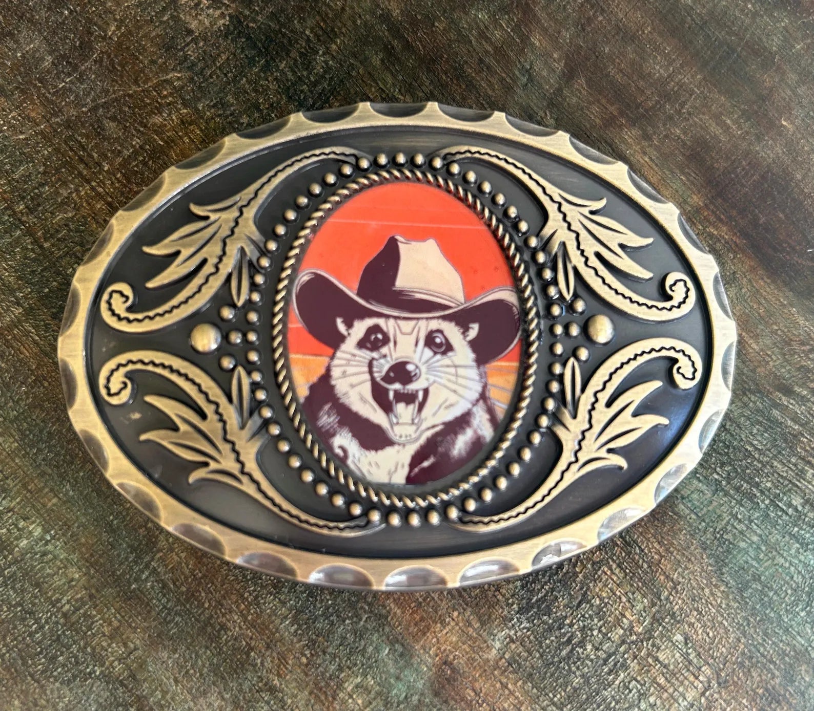 Opossum Outlaw Belt Buckle