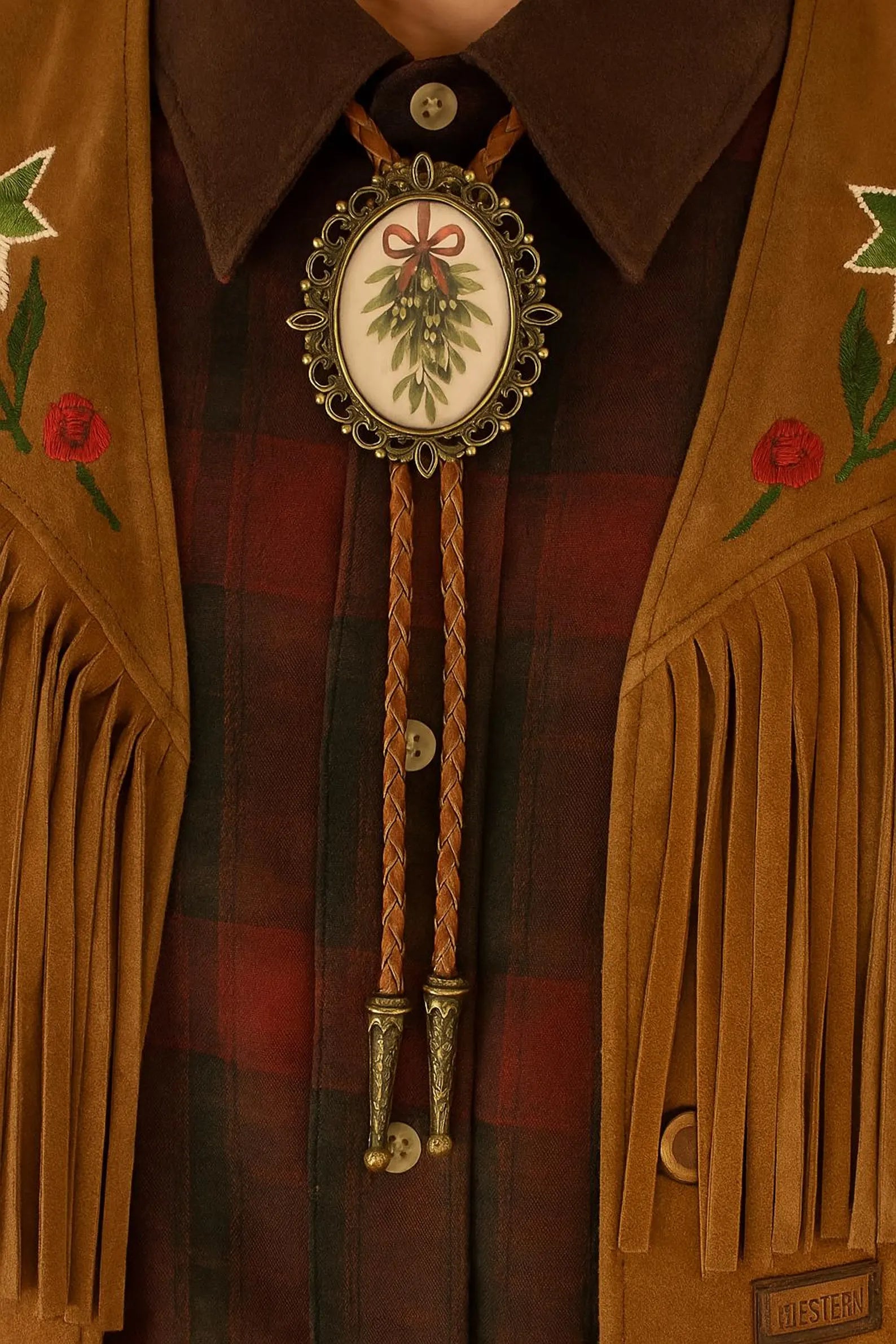 Mistletoe Bolo Tie