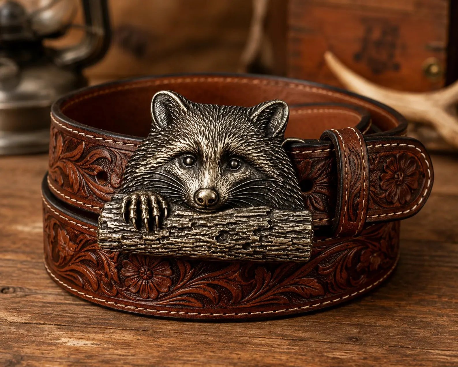 Wild Raccoon Belt Buckle