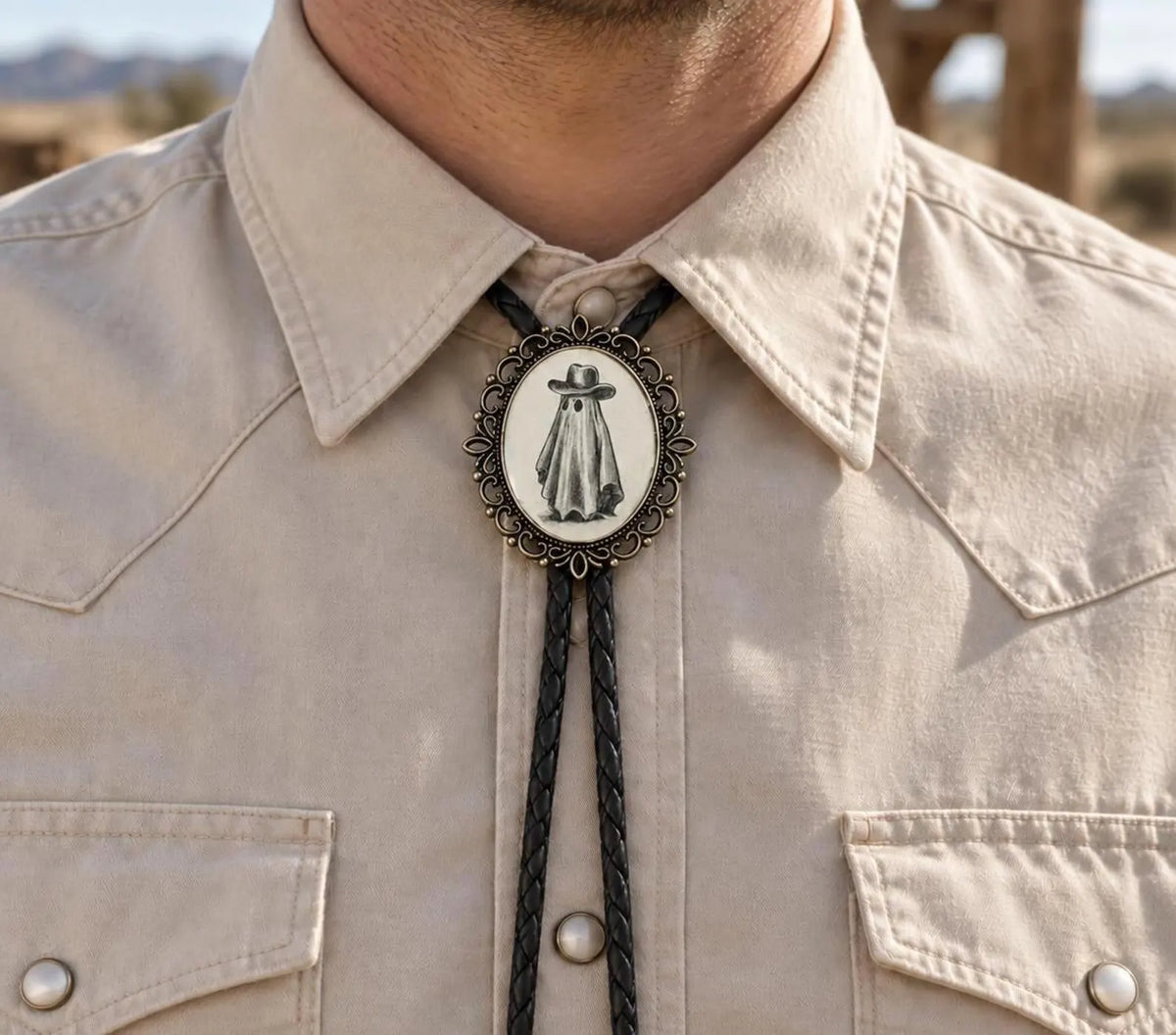 Ghost Bolo Tie
