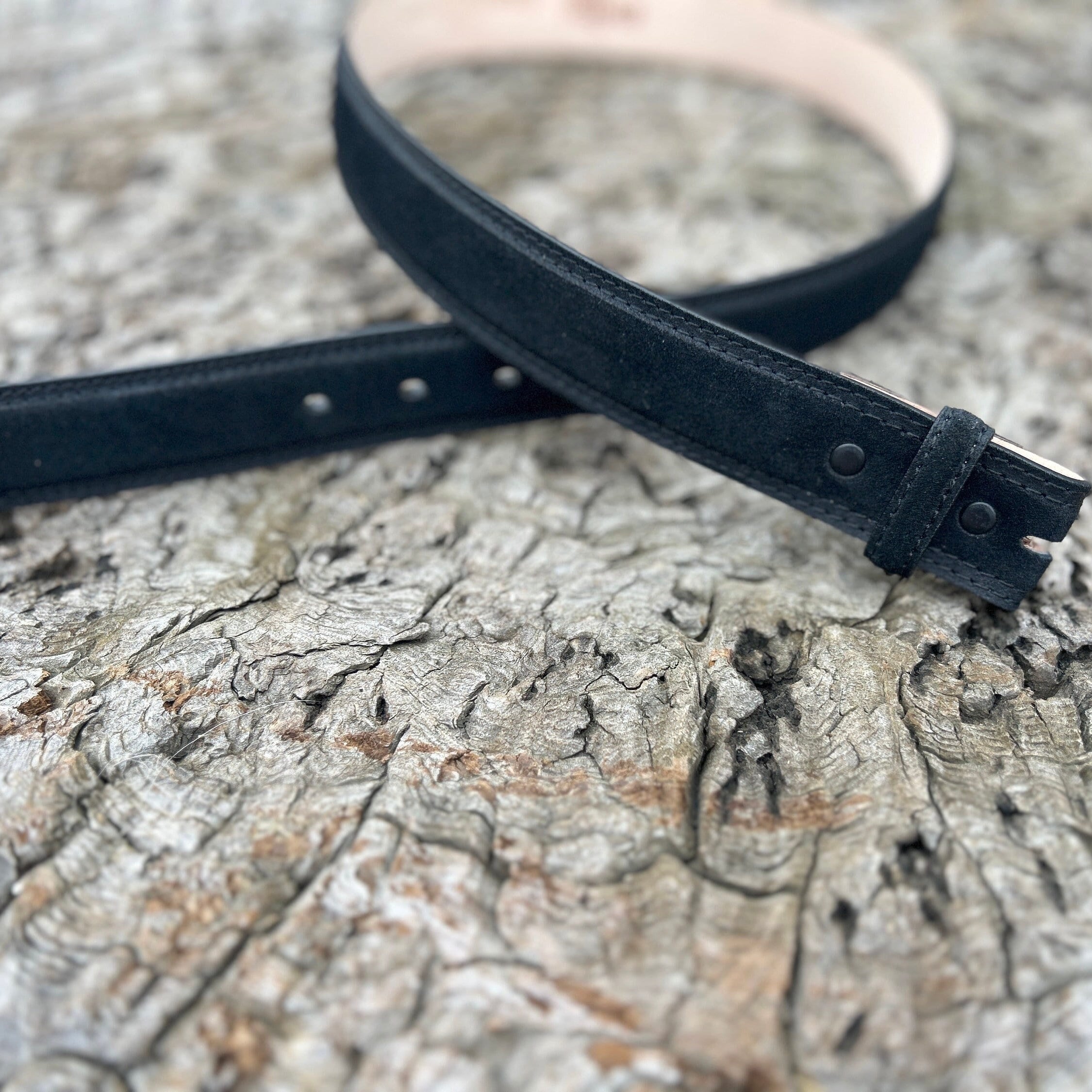 Black Suede Leather Belt Strap