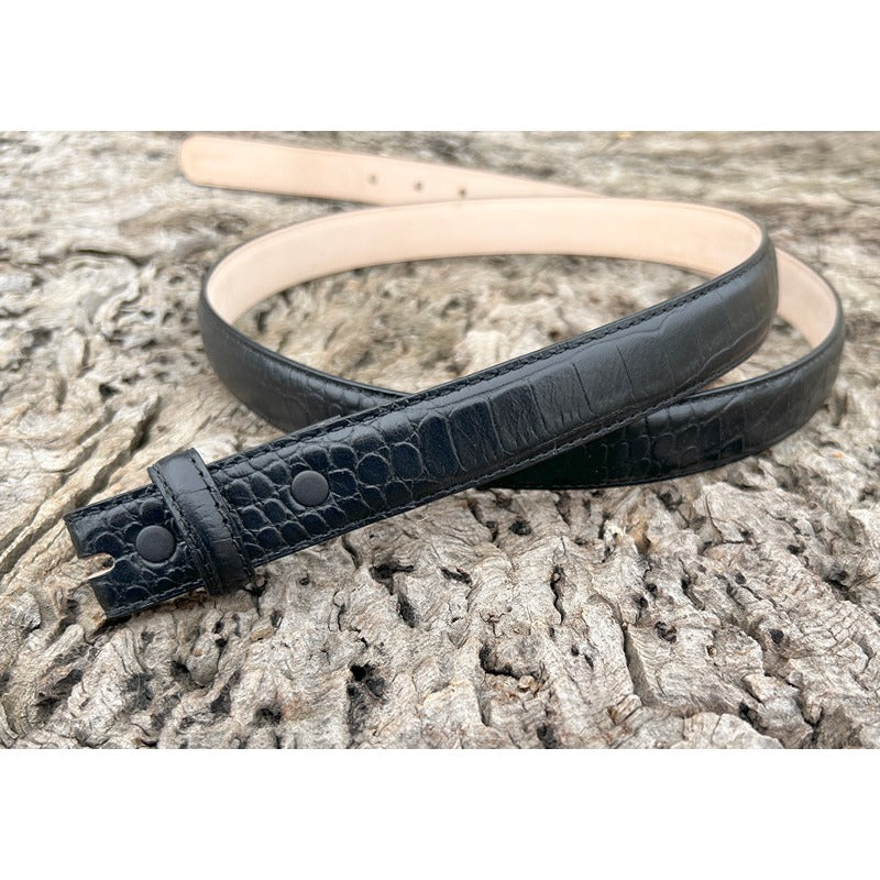 Alligator Print Leather Belt Strap