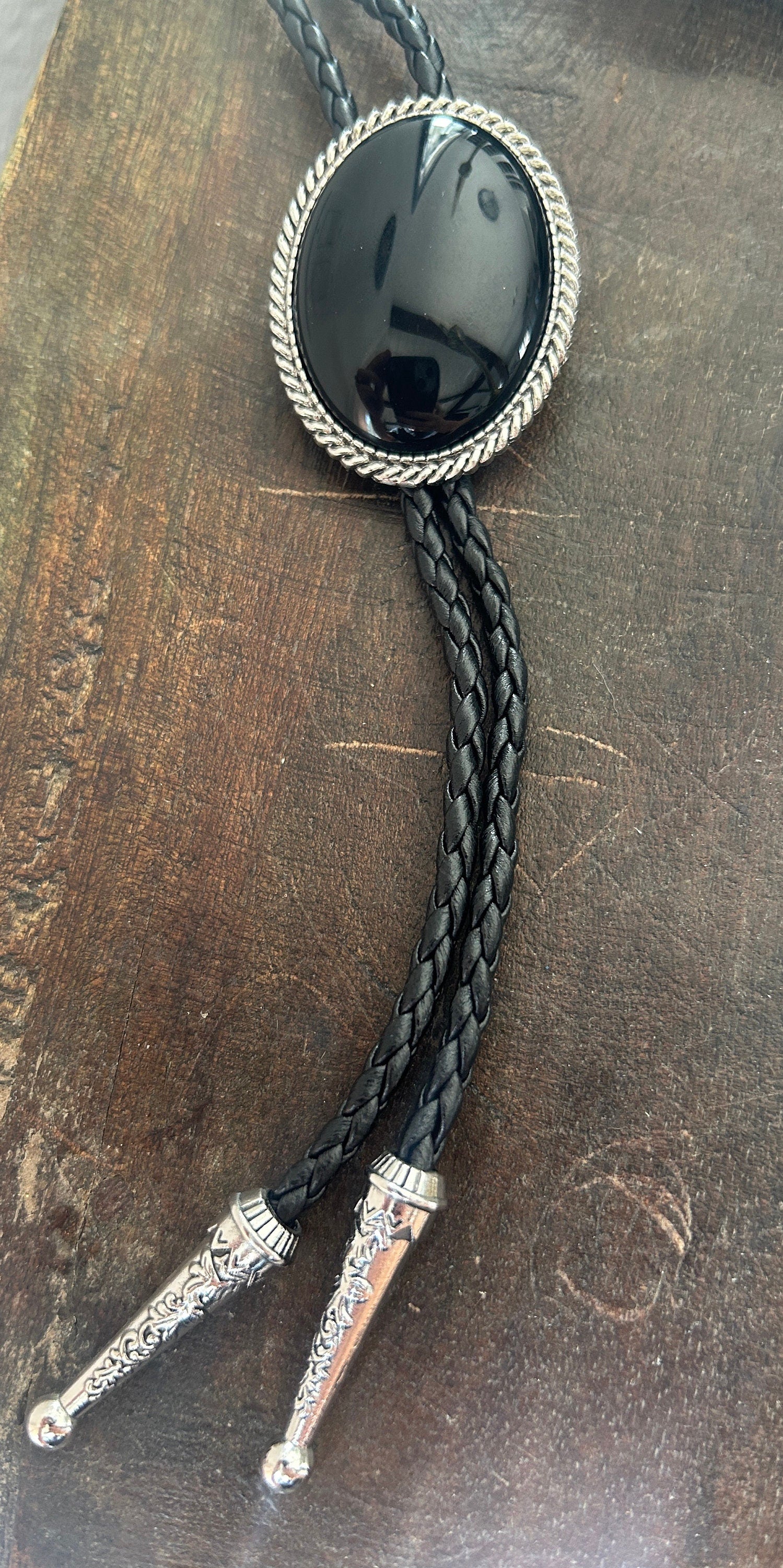 Southwestern Black Onyx Bolo Tie