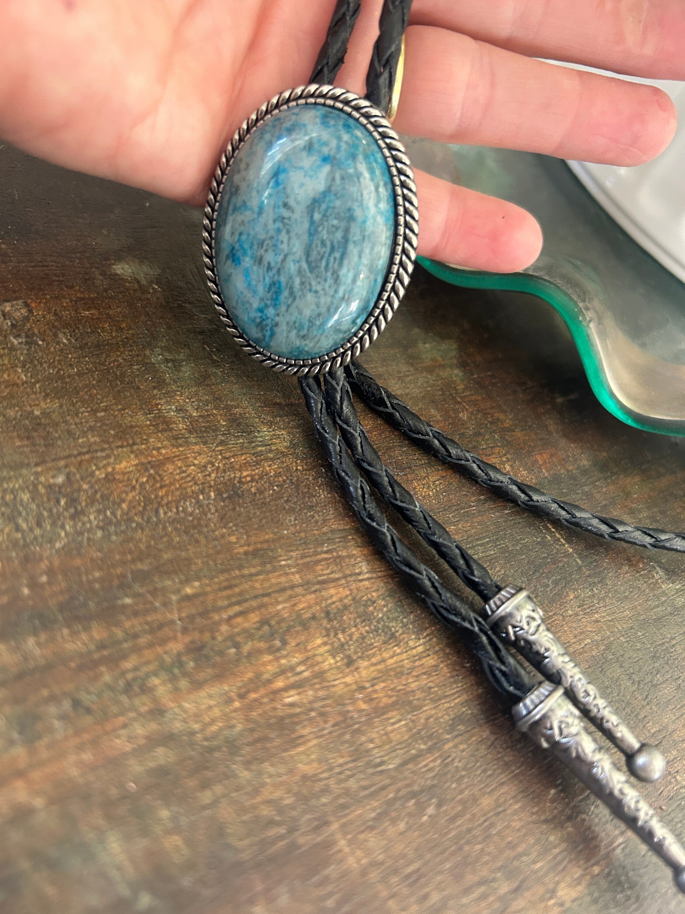 Blue Onyx Bolo Tie