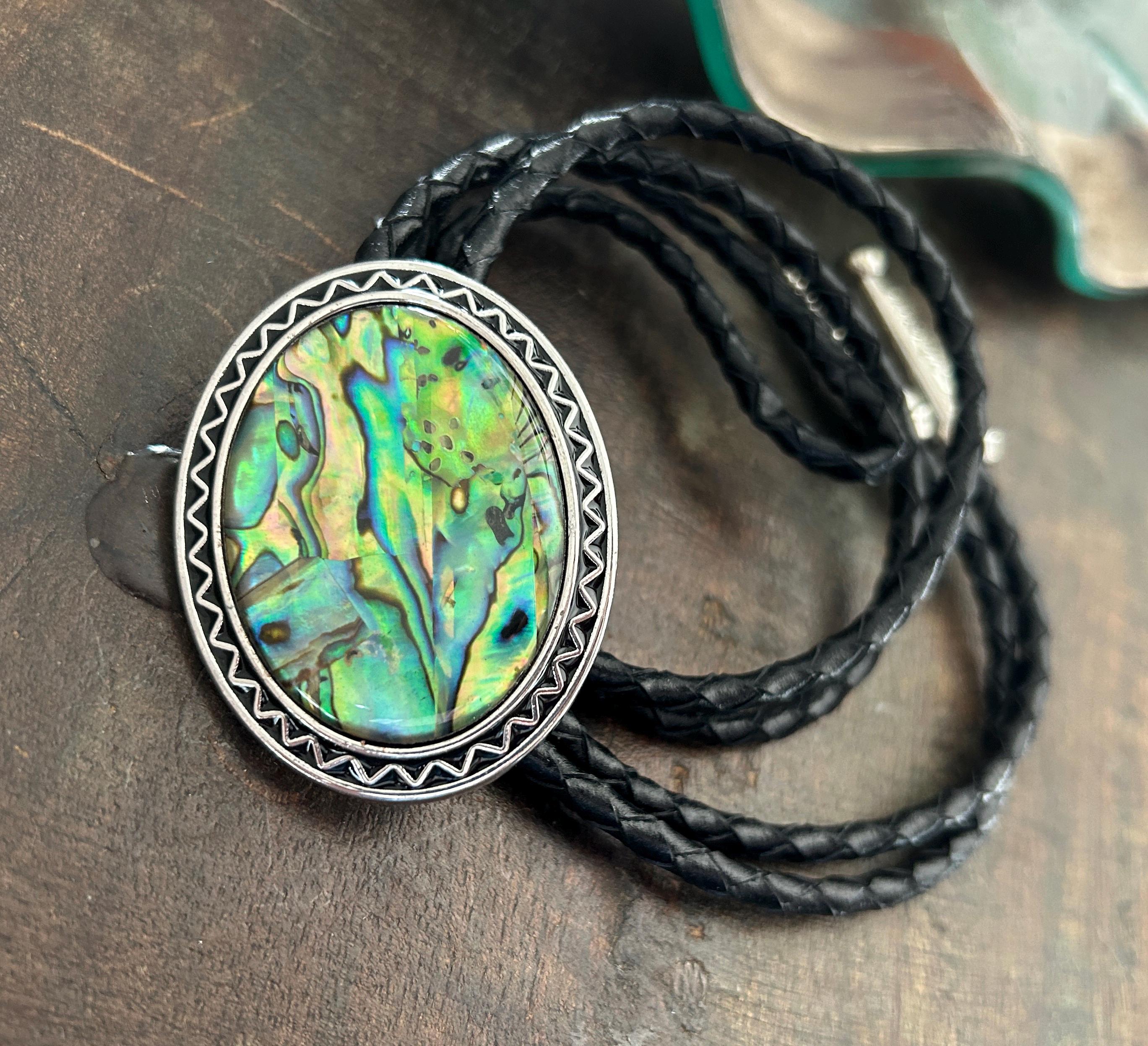 Abalone Shell Bolo Tie & Buckle Set